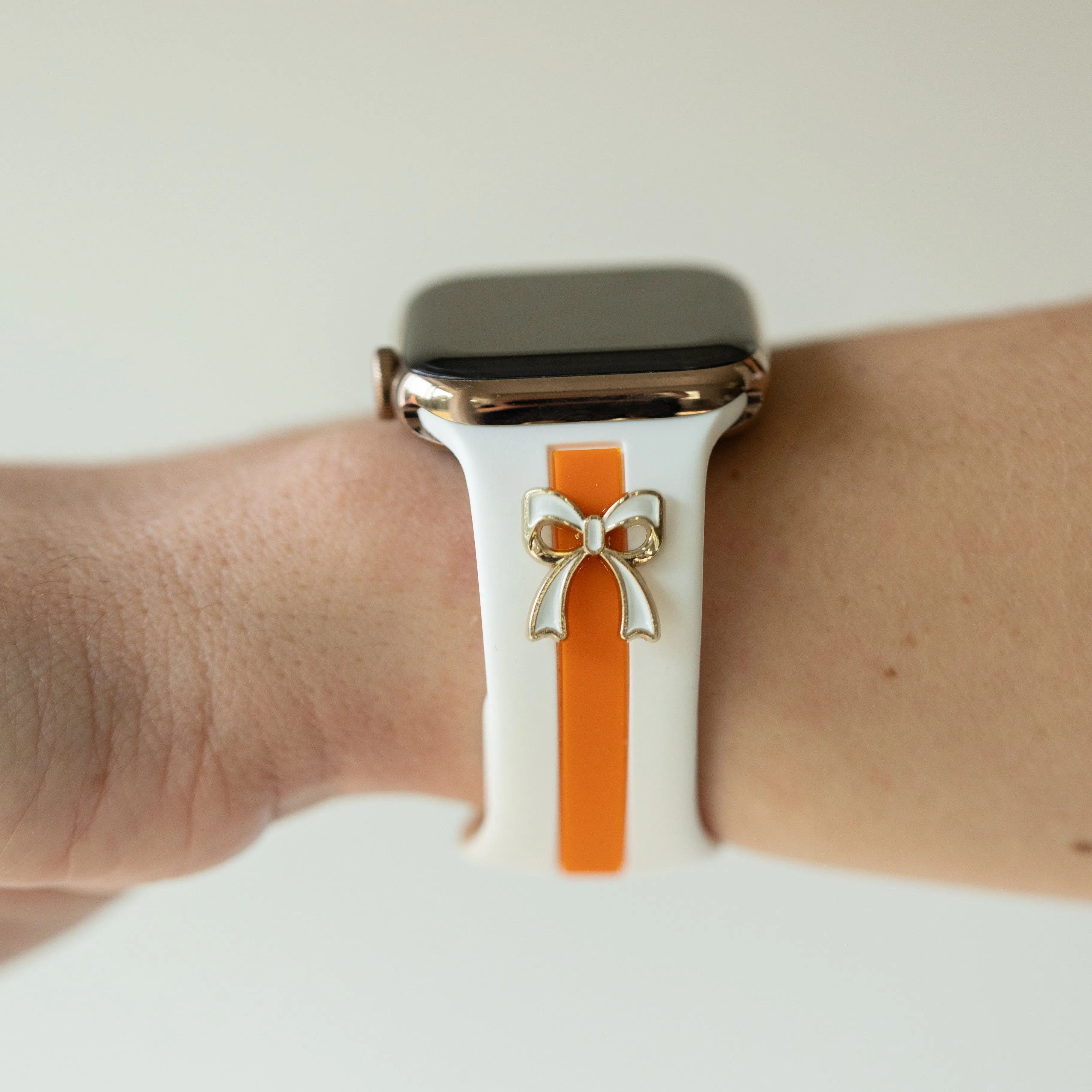 The It Girl White & Orange Smart Watch Band sold by Strawberry Avocados product image thumbnail 3