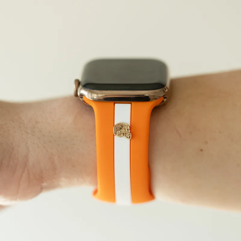 Skye Orange & White Smart Watch Band sold by Strawberry Avocados