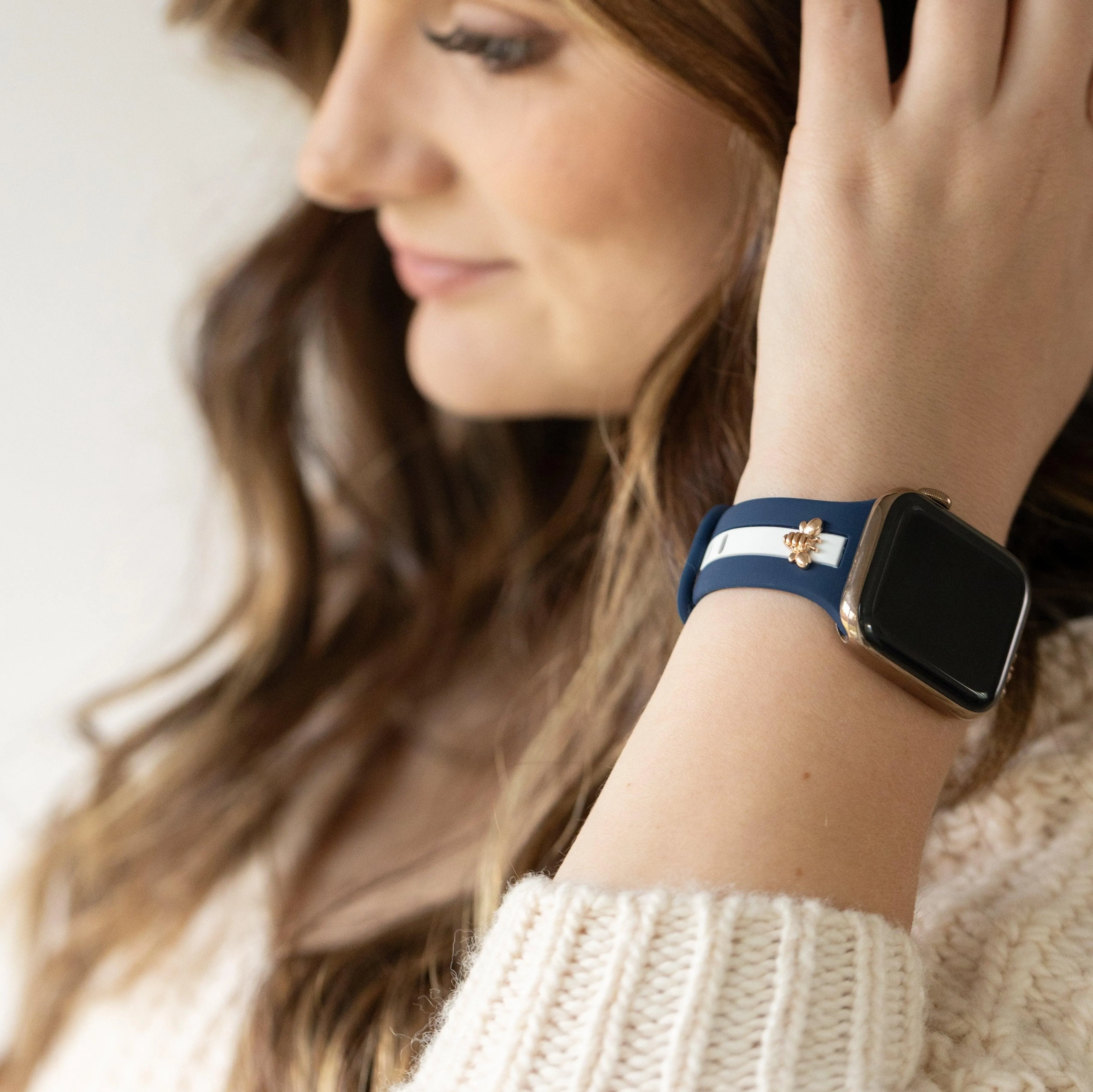 Skye Nautical Blue & White Smart Watch band sold by Strawberry Avocados product image thumbnail 2