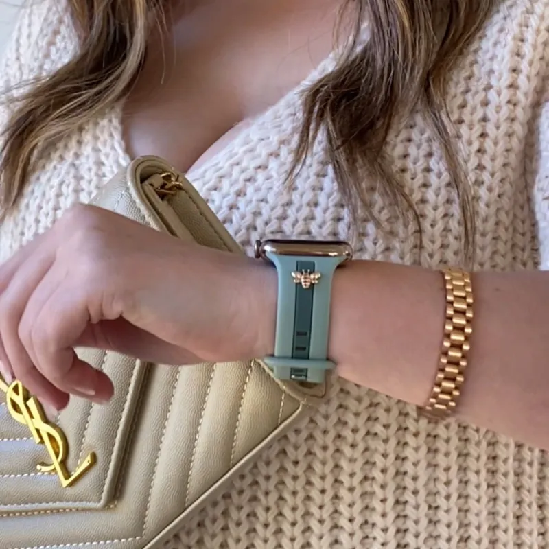 Skye Dusty Blue & Green Smart Watch Band sold by Strawberry Avocados