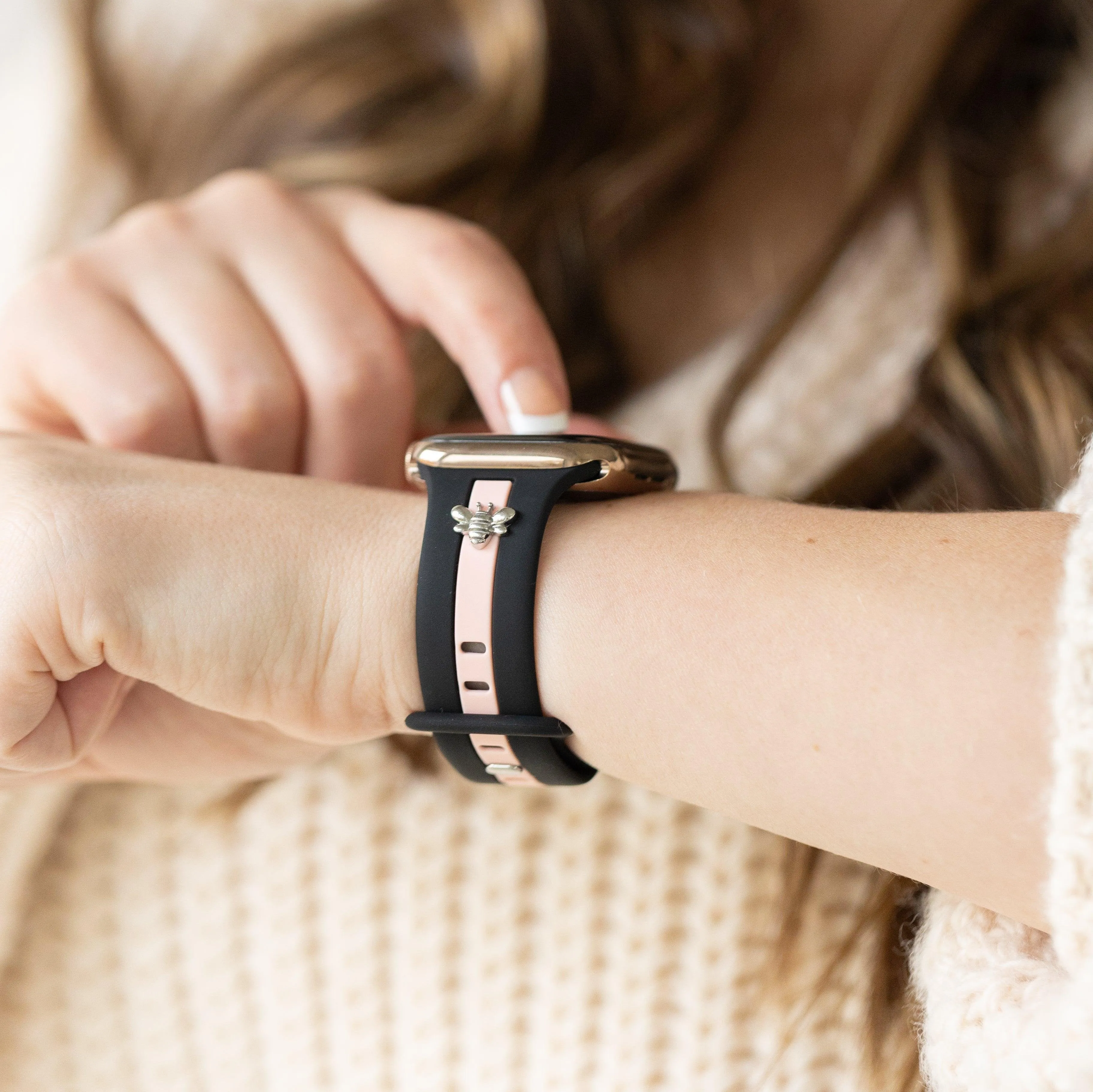 Skye Midnight Black & Pink Smart Watch Band sold by Strawberry Avocados product image thumbnail 2