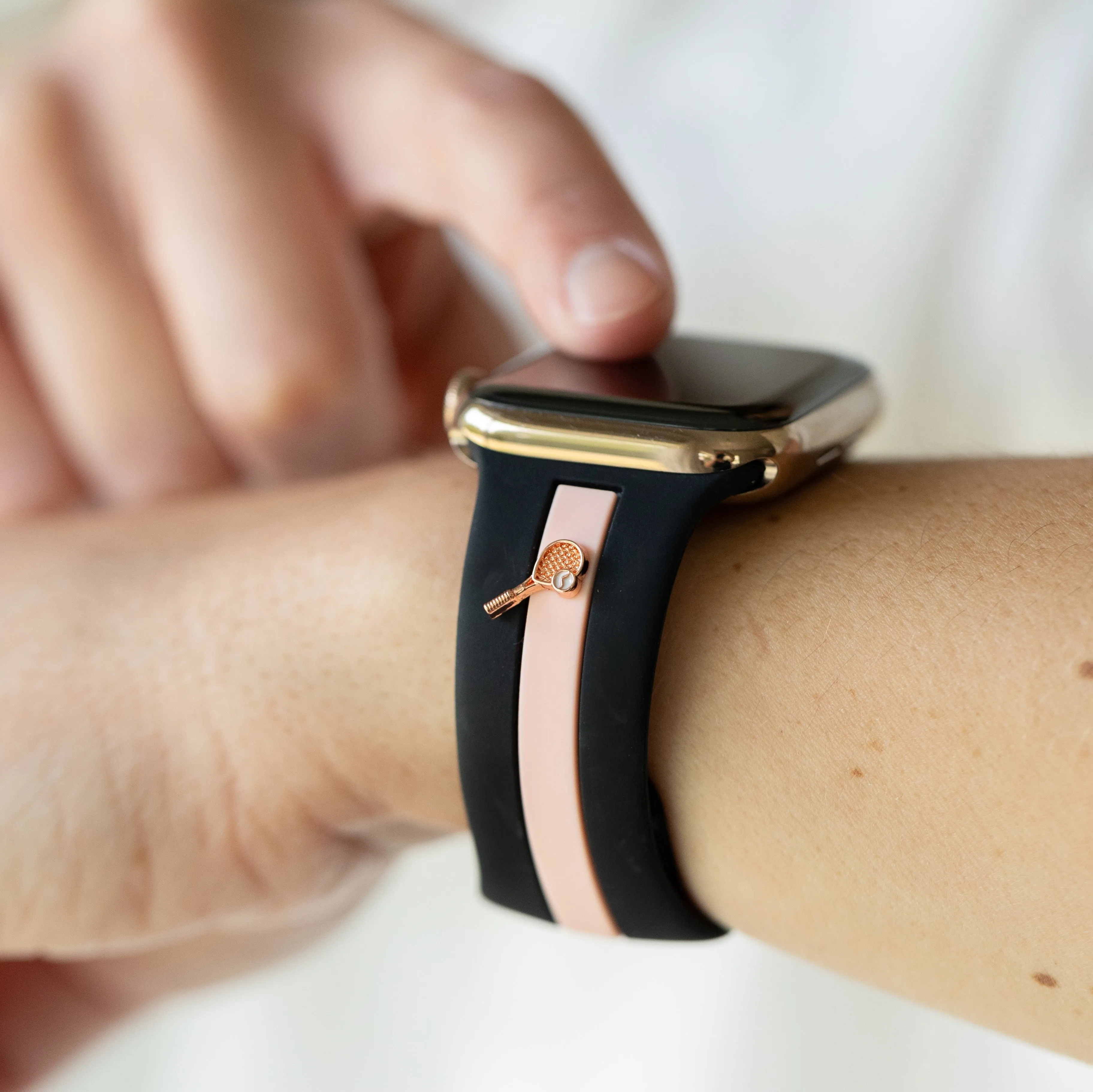 Skye Midnight Black & Pink Smart Watch Band sold by Strawberry Avocados product image thumbnail 4