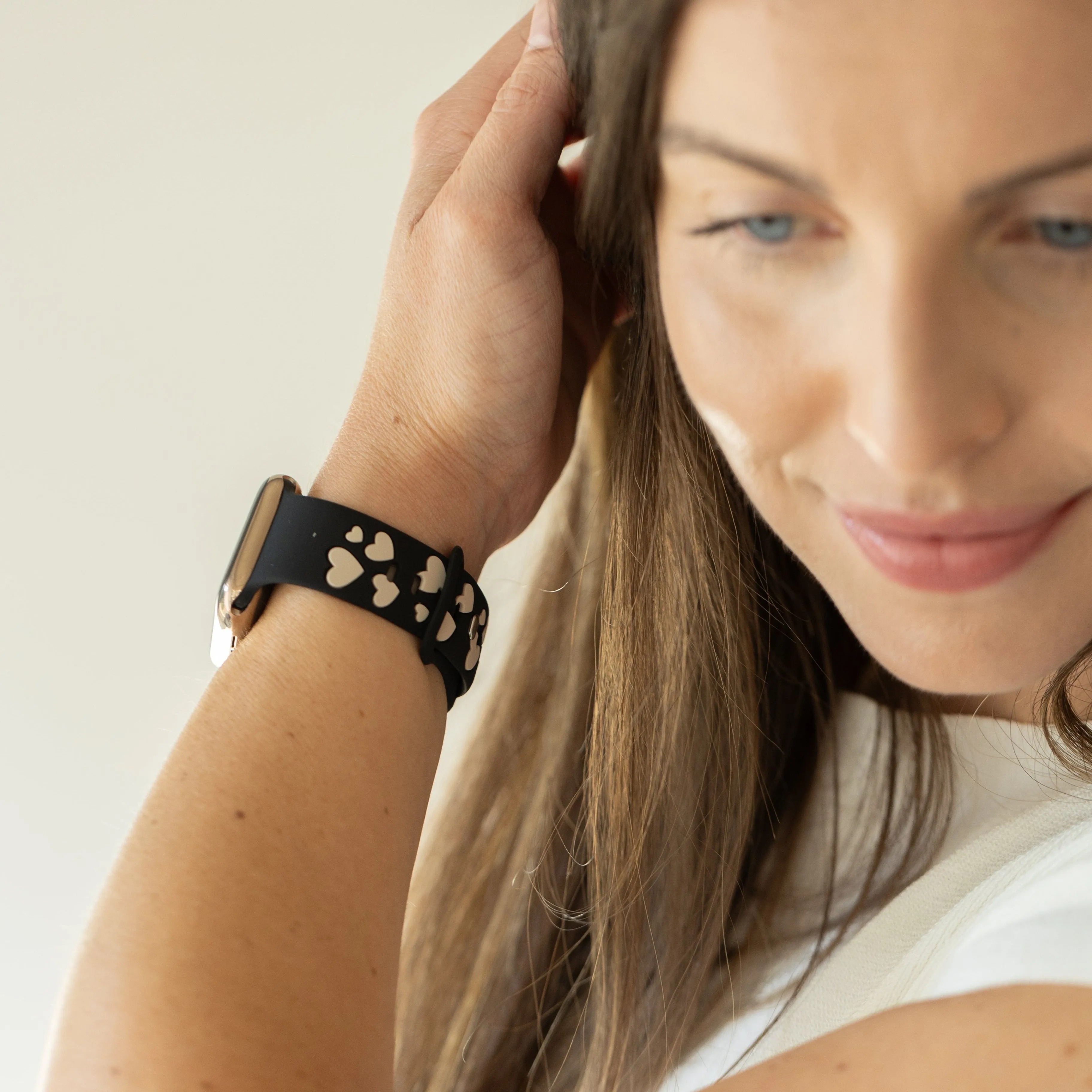 Black & Nude Love & Luxe Smart Watch Band sold by Strawberry Avocados product image thumbnail 3