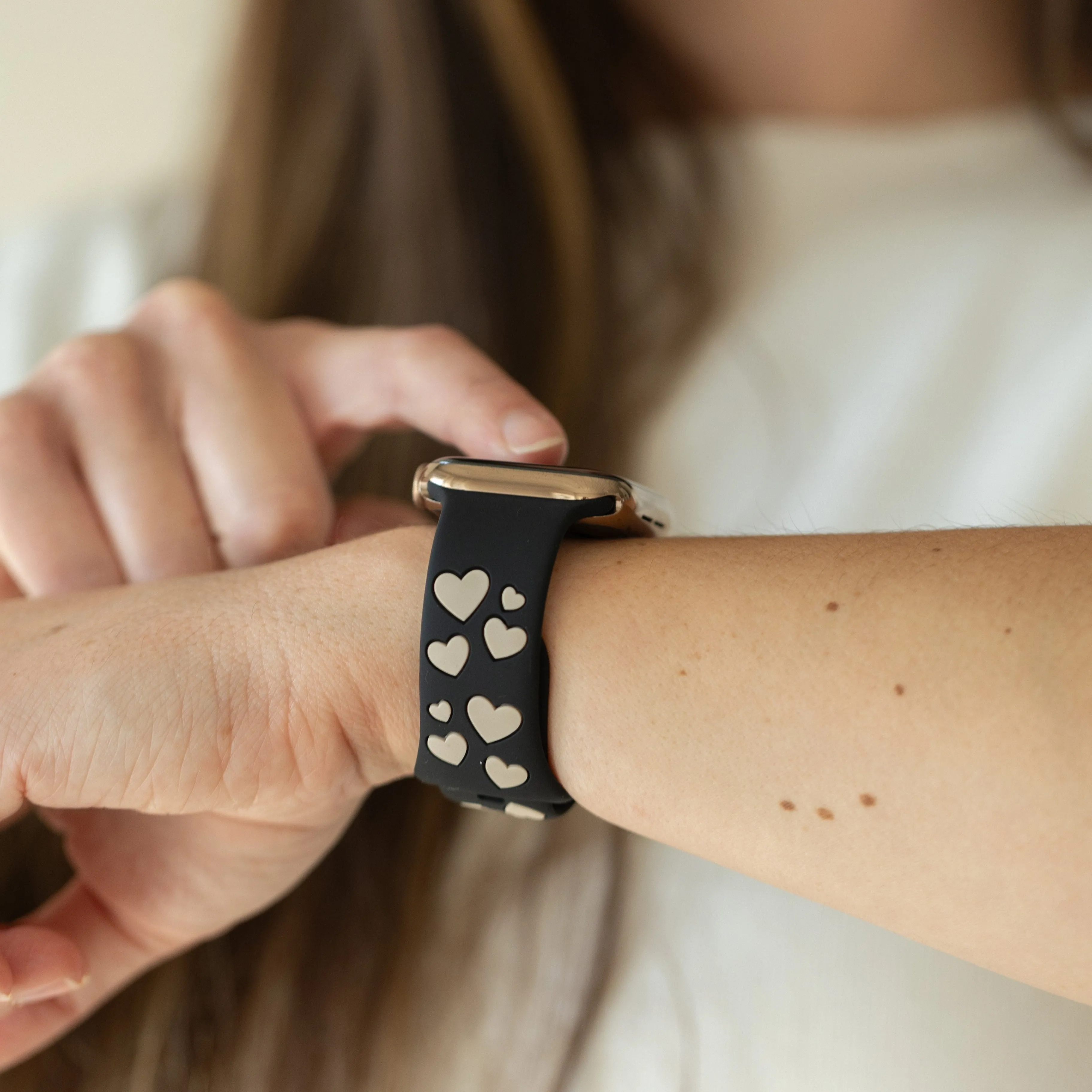 Black & Nude Love & Luxe Smart Watch Band sold by Strawberry Avocados product image thumbnail 4