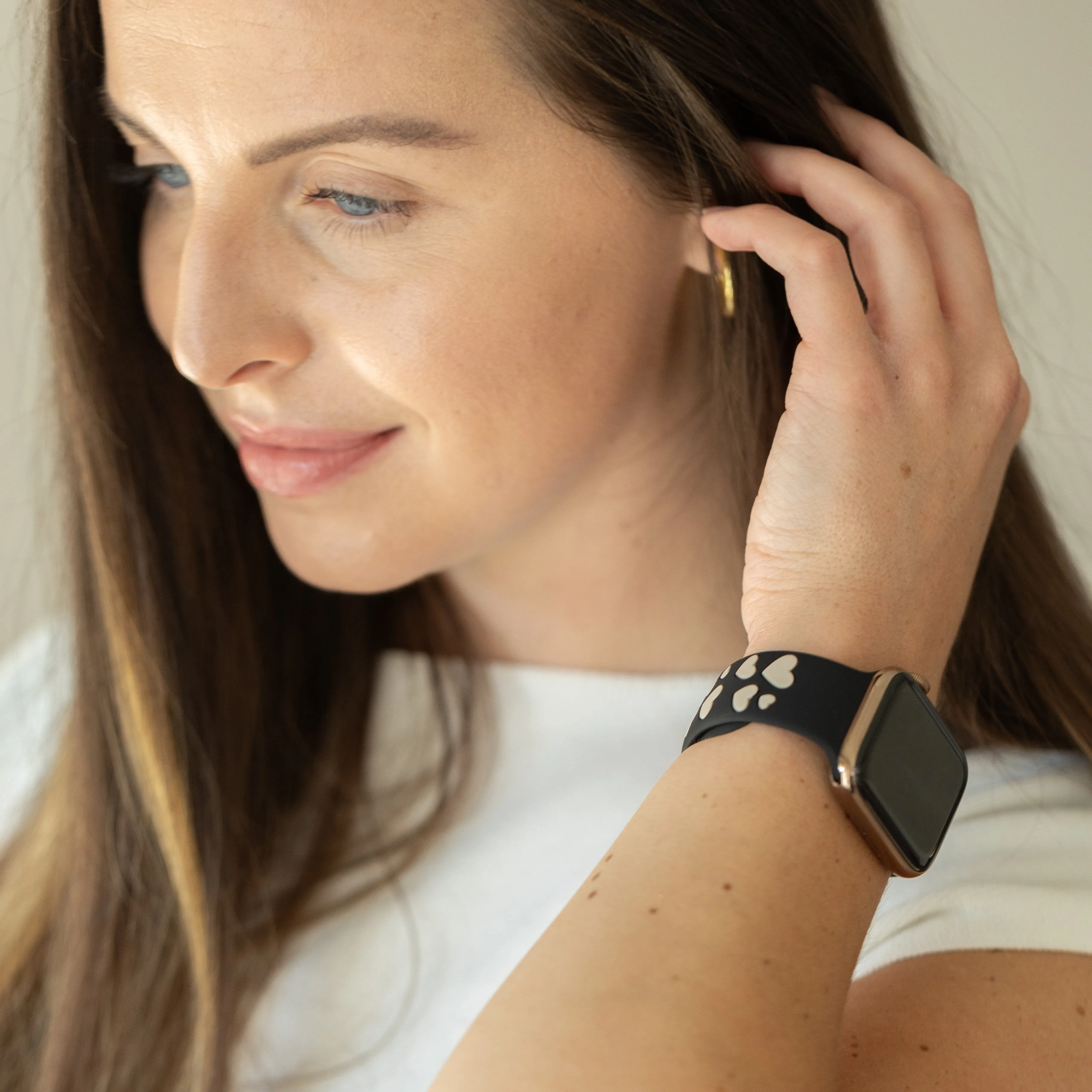 Black & Nude Love & Luxe Smart Watch Band sold by Strawberry Avocados product image thumbnail 2