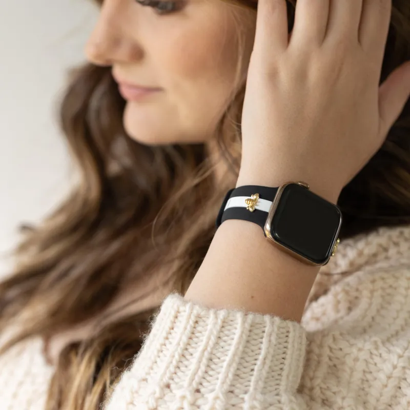 Skye Midnight Black & White Smart Watchband sold by Strawberry Avocados