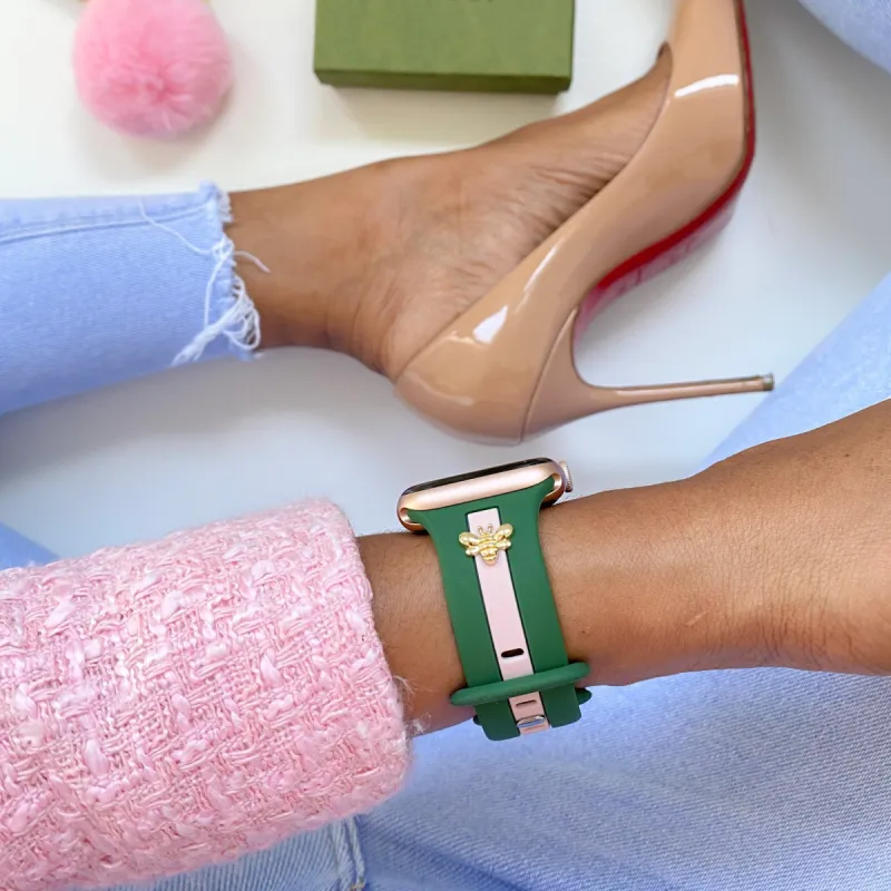 Skye Pink and Green Smart Watch Band sold by Strawberry Avocados