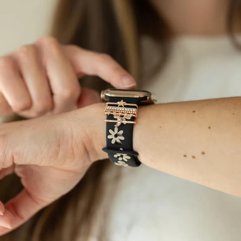 Black Nude Daisy Moon-Star Smart Watch Band sold by Strawberry Avocados