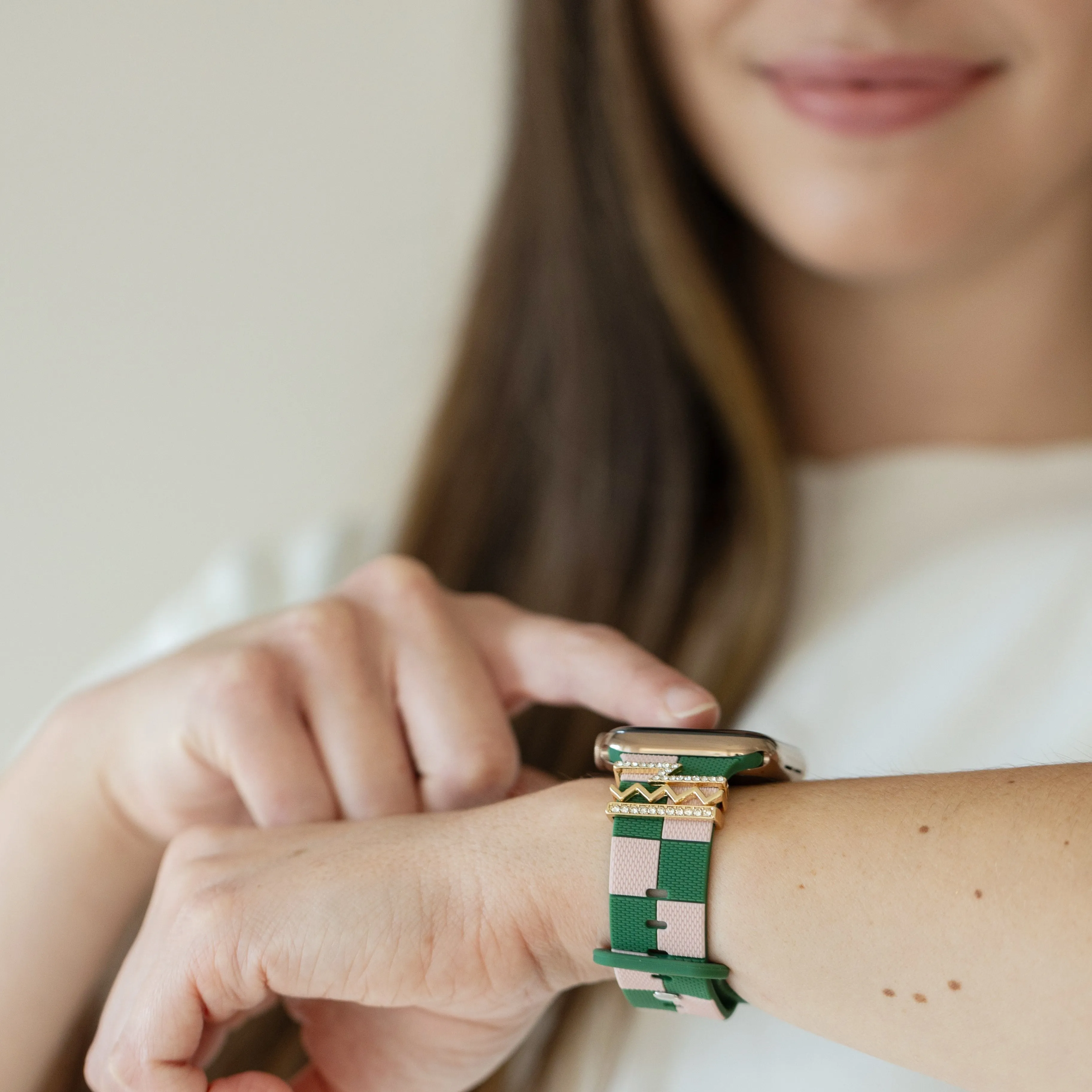 Downtown Green & Pink Smart Watch Band sold by Strawberry Avocados product image thumbnail 3