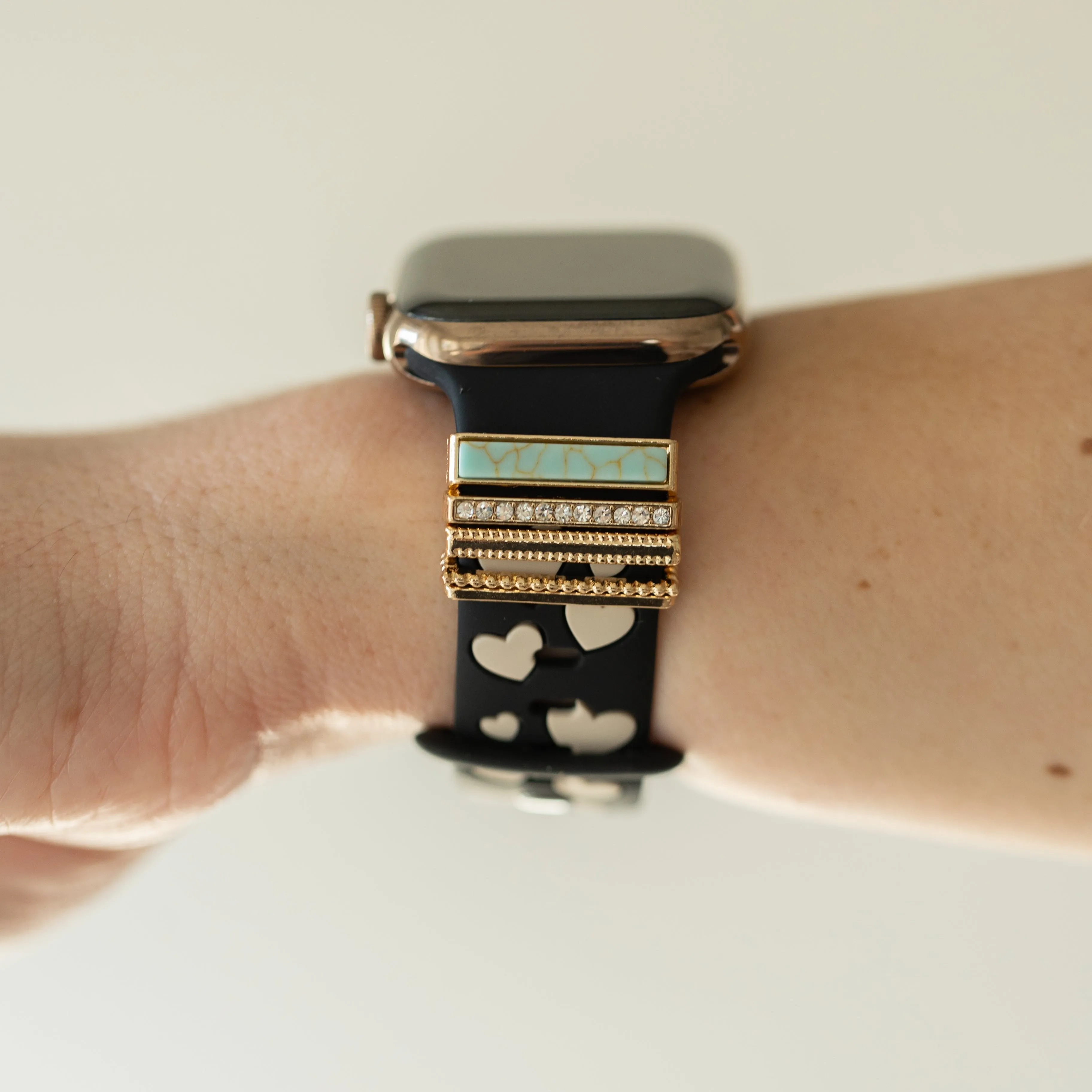 Eva Turquoise Love & Luxe Nude & Black Smart Watch Band sold by Strawberry Avocados product image thumbnail 2