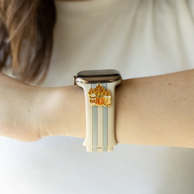 Can You 🐝🍂 It’s Fall Ivory & Gray Skye Watchband sold by Strawberry Avocados