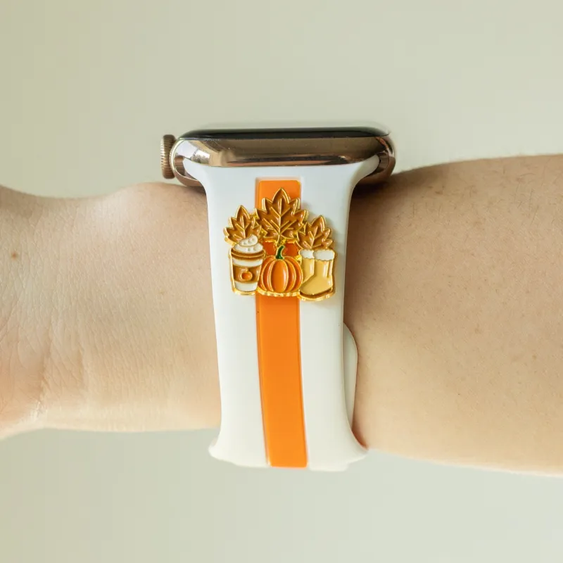 Can You 🐝🍂 It’s Fall White & Orange Skye Watchband sold by Strawberry Avocados