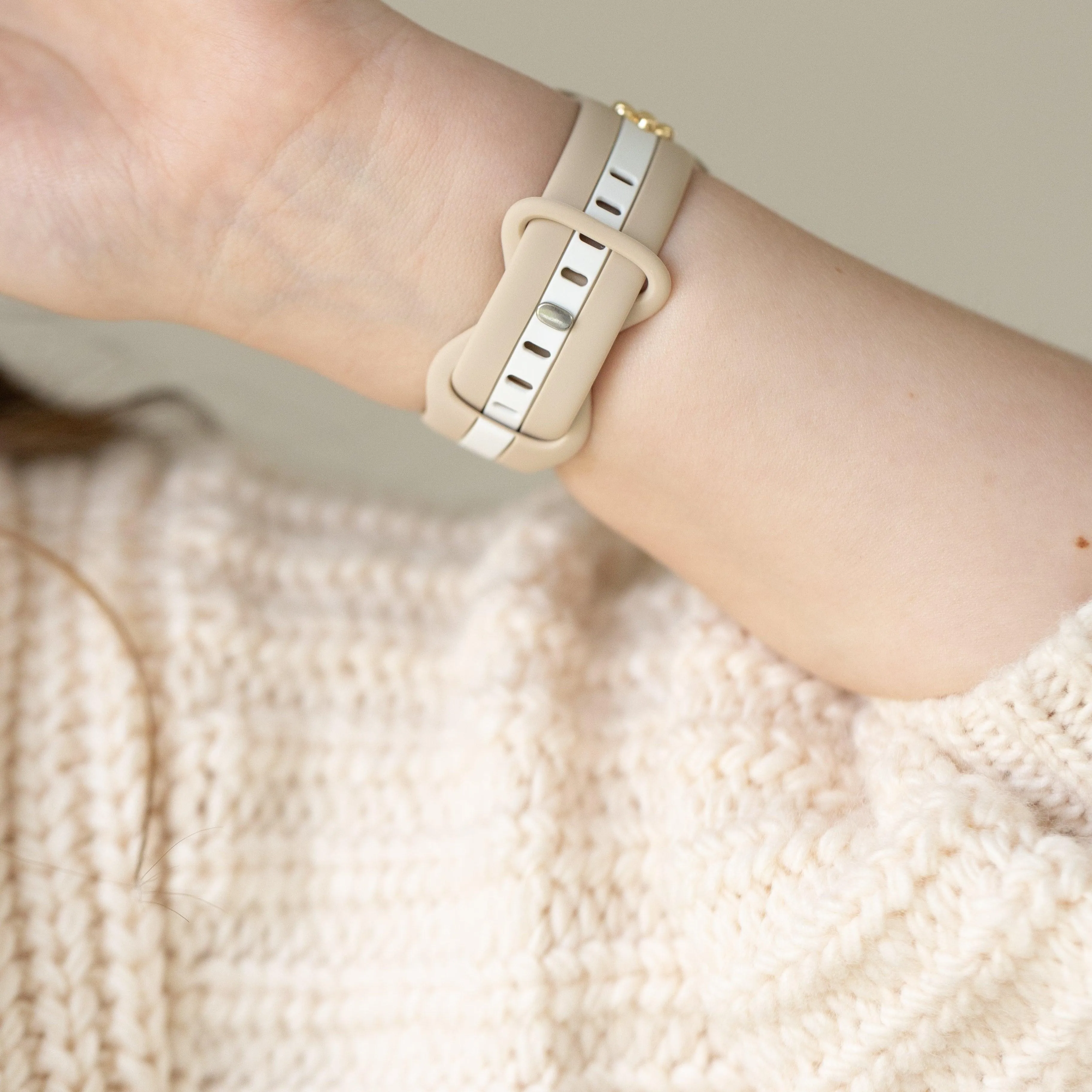 Skye Nude Sand & White Honey Bee Smart Watch Band sold by Strawberry Avocados product image thumbnail 3