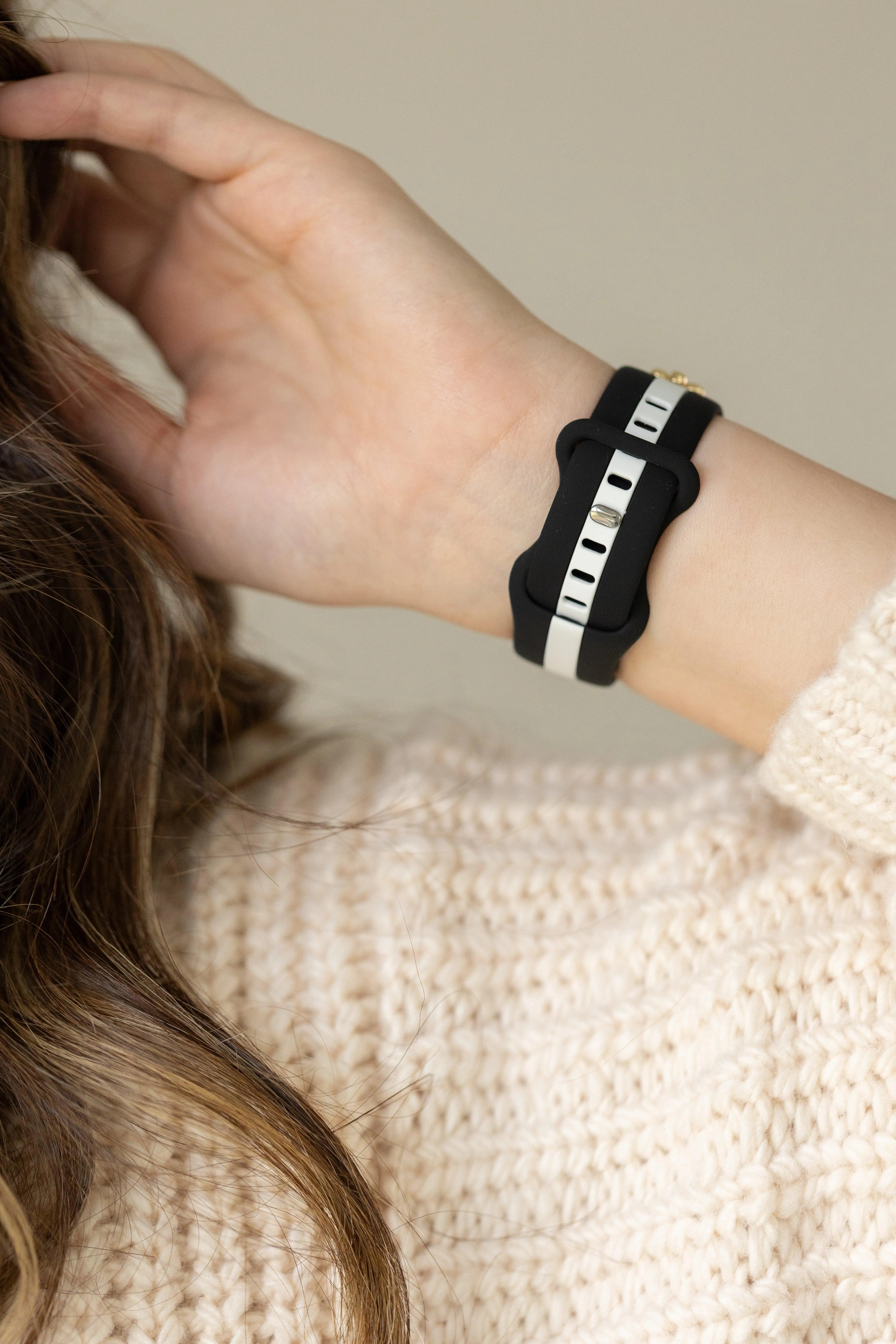 Skye Midnight Black & White Smart Watch Band sold by Strawberry Avocados product image thumbnail 5