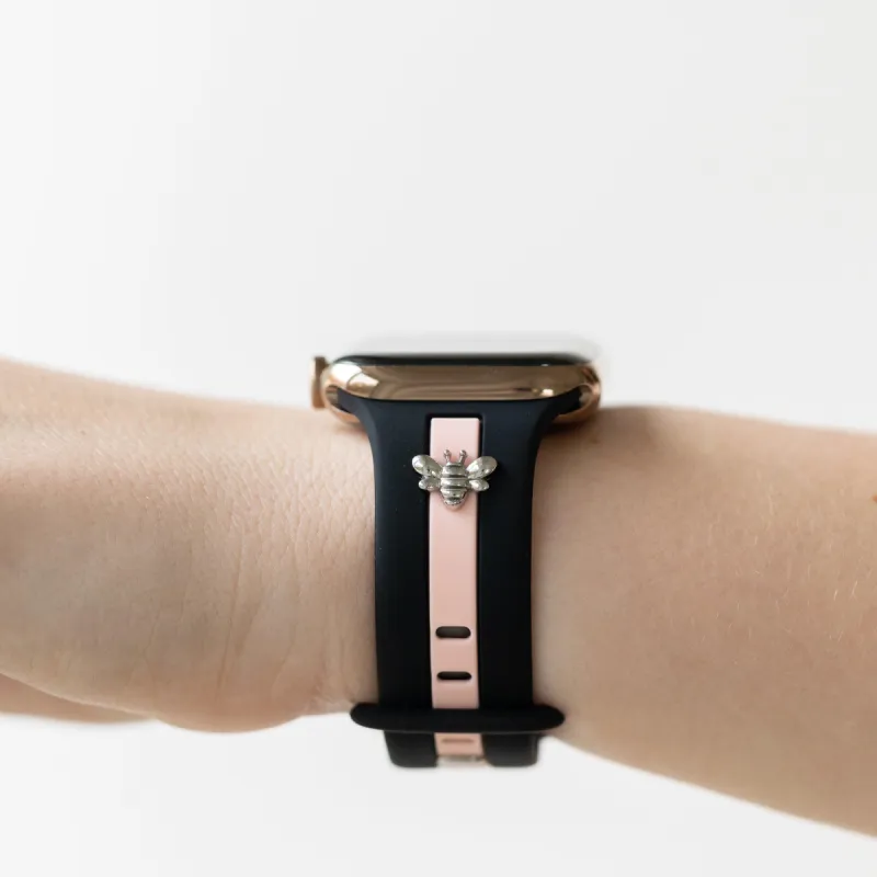 Skye Midnight Black & Pink Smart Watch Band sold by Strawberry Avocados