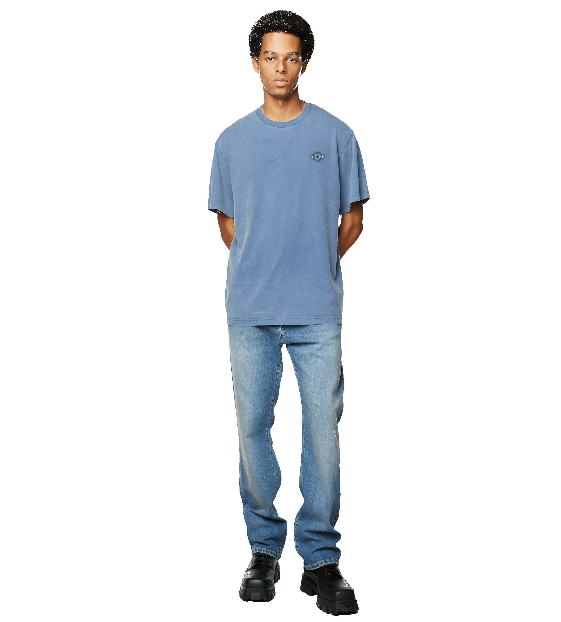 Washed T-shirt Blue sold by FOUR Amsterdam product image thumbnail 3