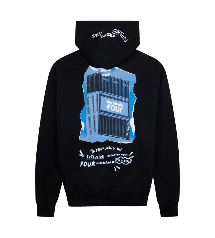 FOUR x The Block Logo Hoodie Black sold by FOUR Amsterdam