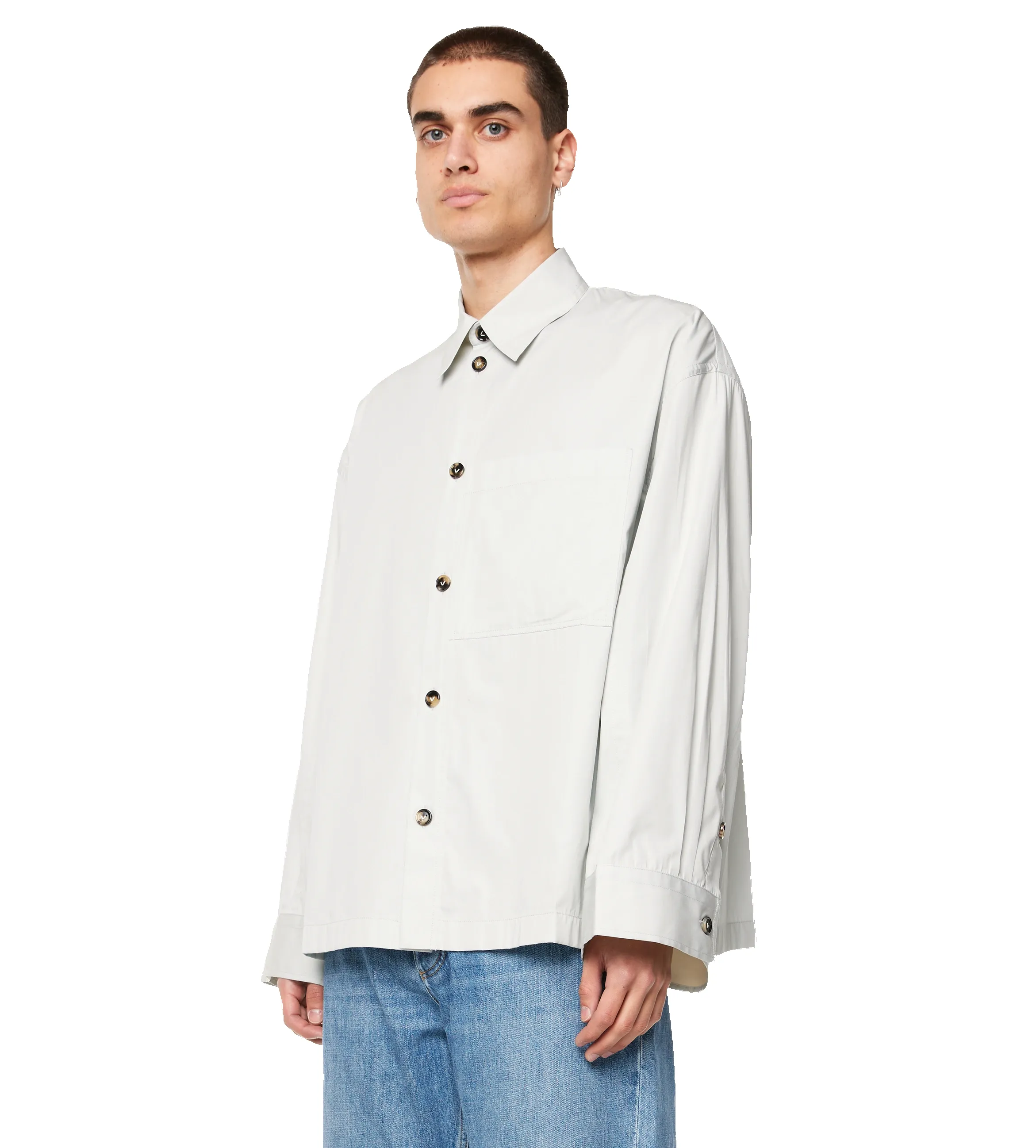 Cotton Silk Shirt Cloud sold by FOUR Amsterdam product image thumbnail 4