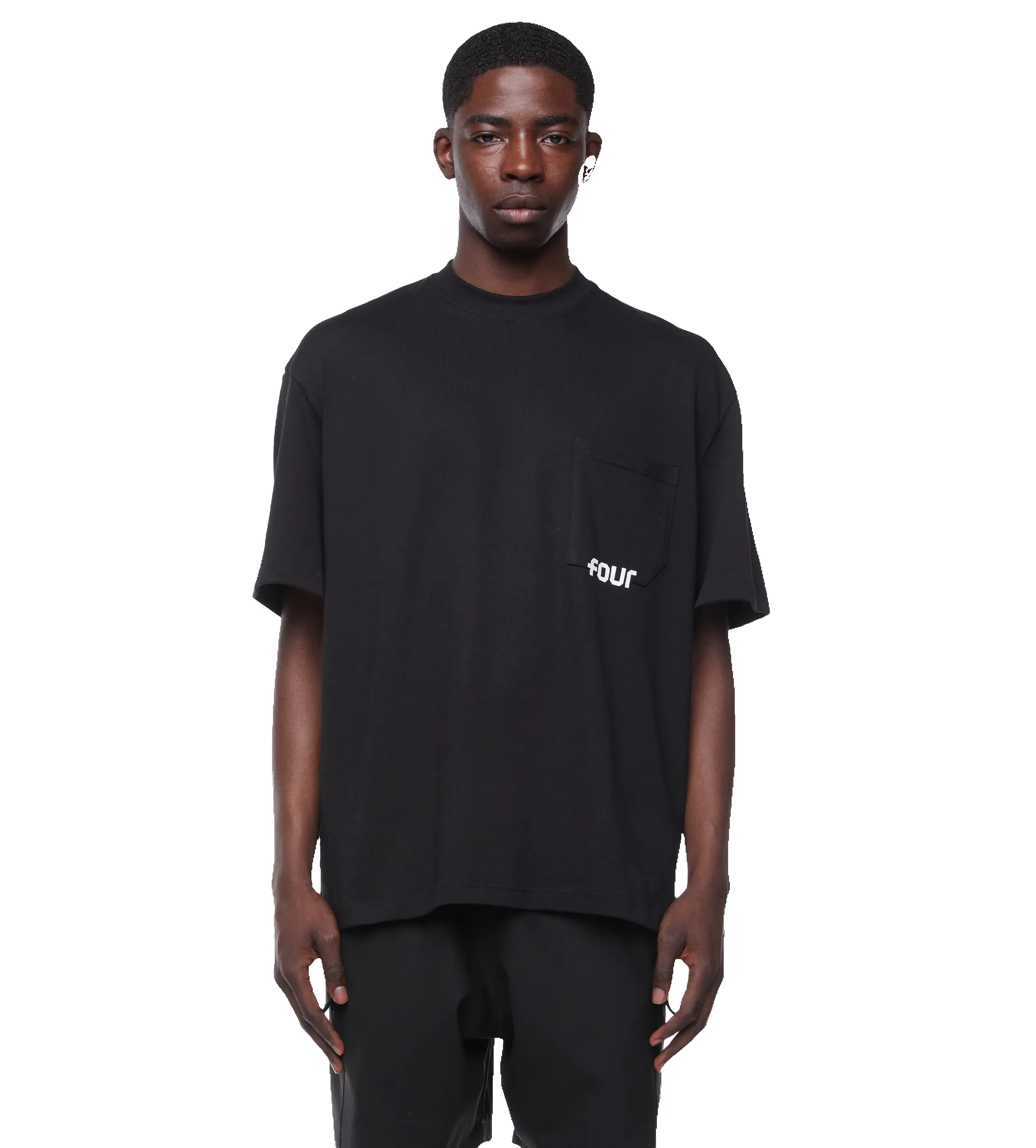 Logo Pocket Tee Jet Black sold by FOUR Amsterdam