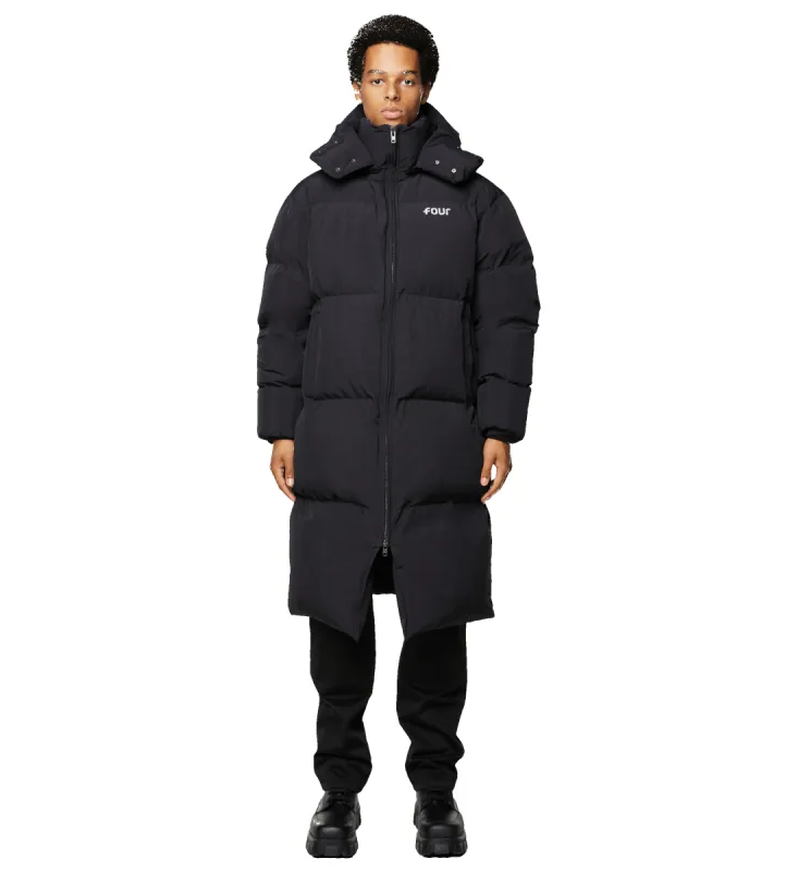 Long Logo Puffer Jacket Black sold by FOUR Amsterdam
