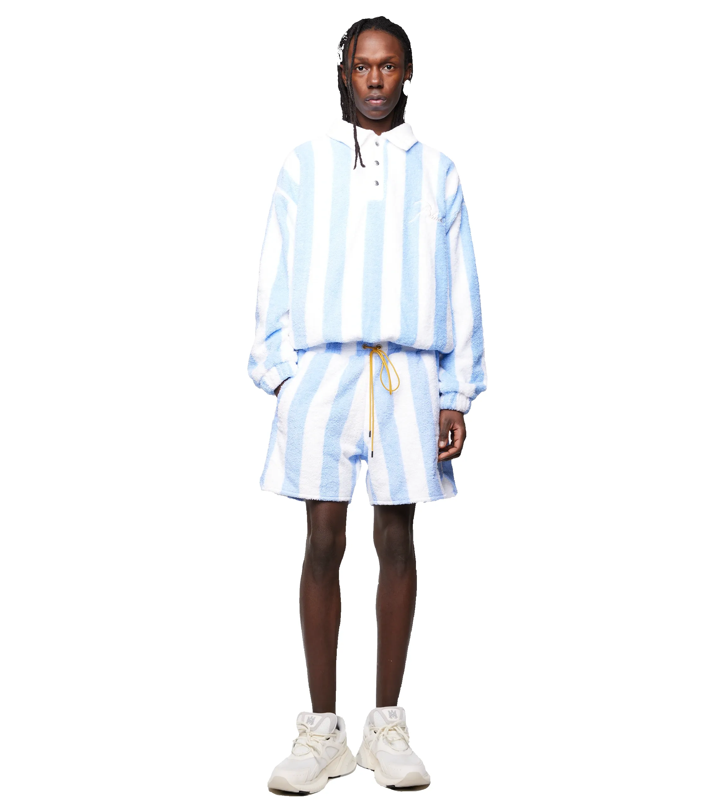 Striped Loop Terry Polo White sold by FOUR Amsterdam product image thumbnail 3