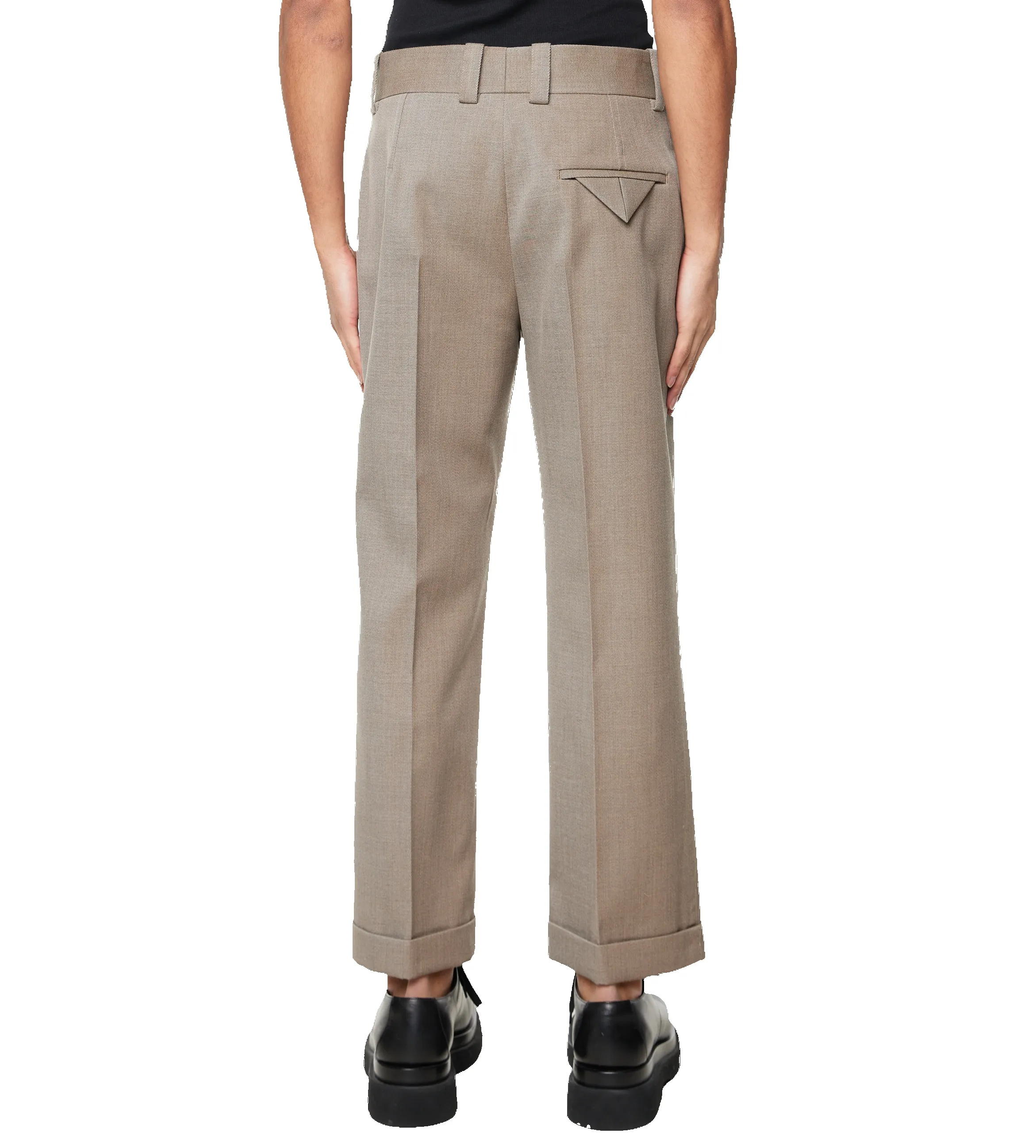 Wool Twill Cropped Trousers Grey/Ochre sold by FOUR Amsterdam product image thumbnail 4