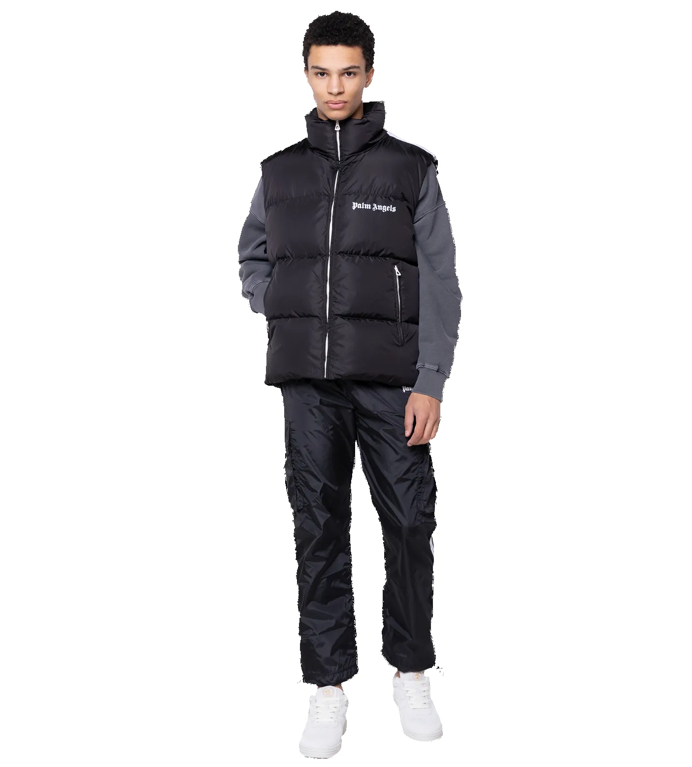 Logo-Printed Padded Gilet Black sold by FOUR Amsterdam product image thumbnail 2