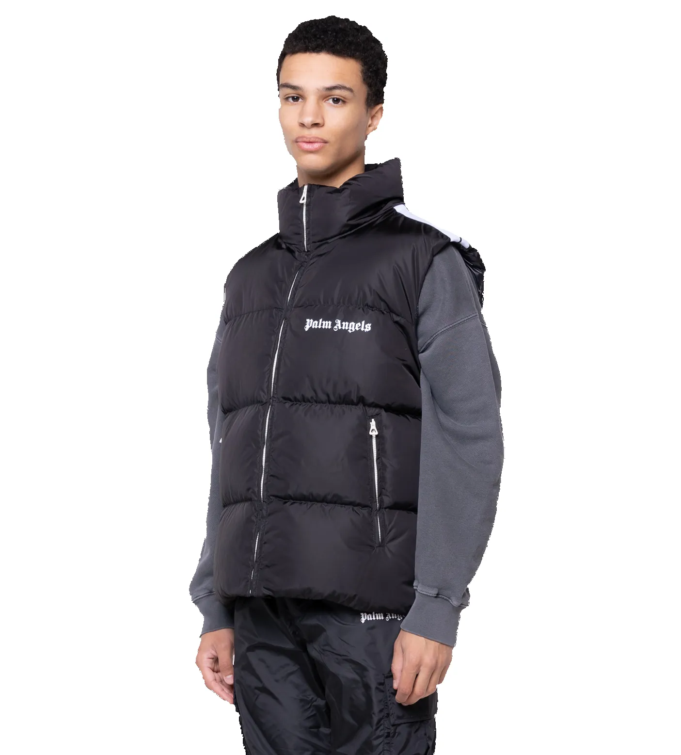 Logo-Printed Padded Gilet Black sold by FOUR Amsterdam product image thumbnail 3