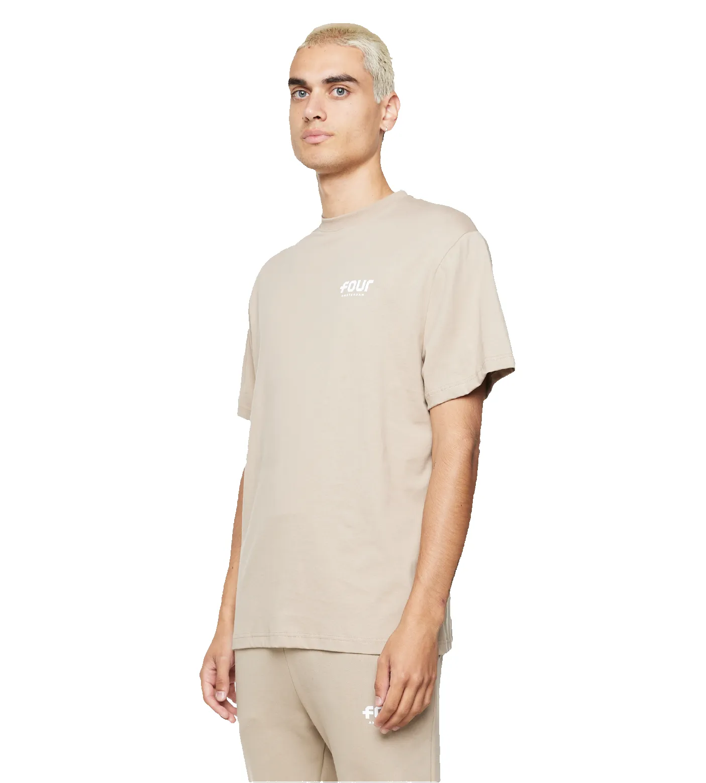 Logo T-shirt Weathered Teak sold by FOUR Amsterdam product image thumbnail 4