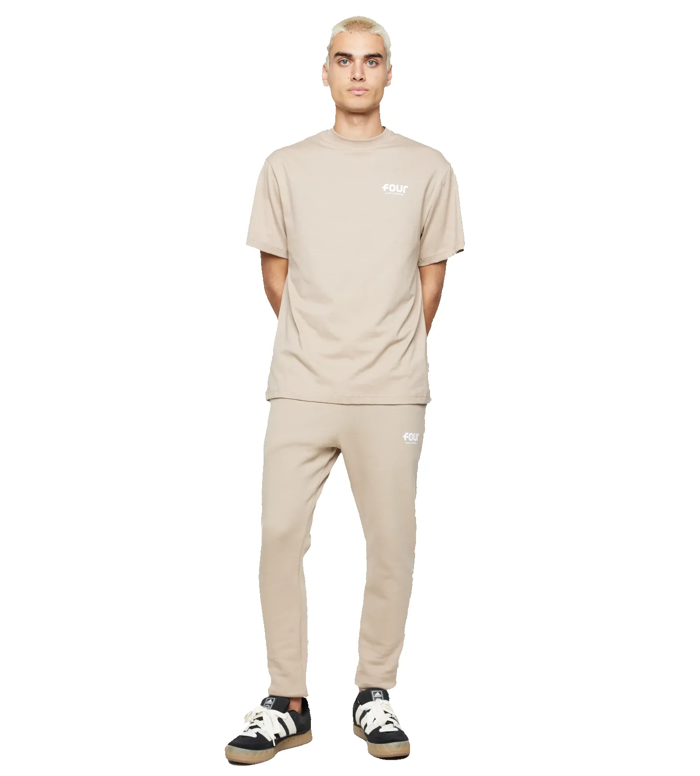 Logo T-shirt Weathered Teak sold by FOUR Amsterdam product image thumbnail 2