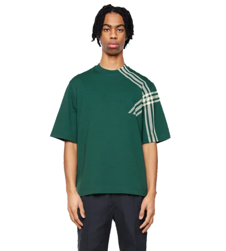 Check Sleeve Cotton T-shirt Ivy sold by FOUR Amsterdam