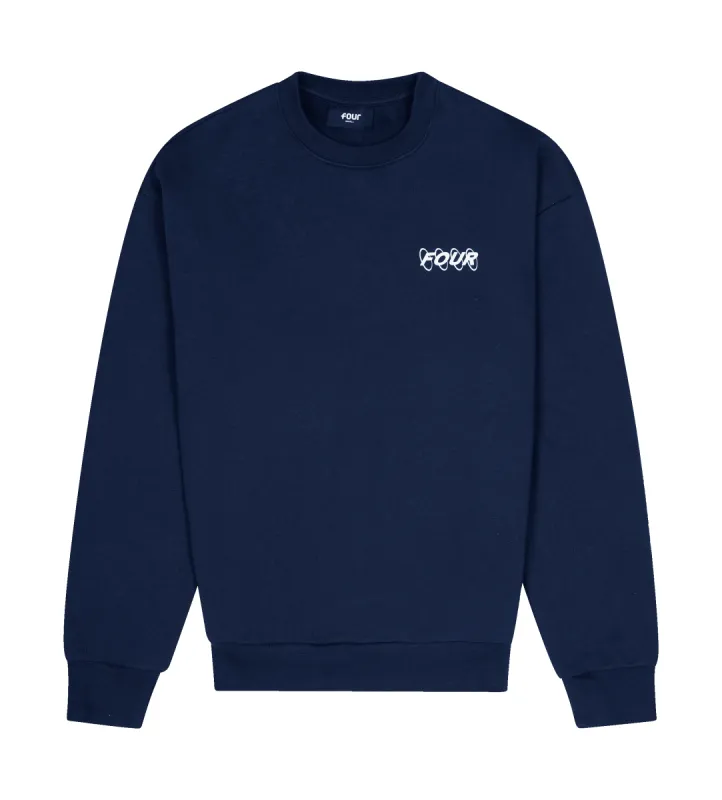 Circles Logo Crewneck Marine Blue made by FOUR Amsterdam