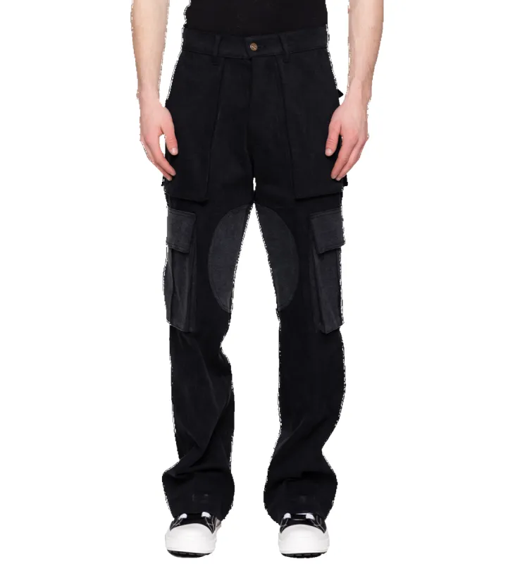 Denim Logo Baggy Cargos Black sold by FOUR Amsterdam