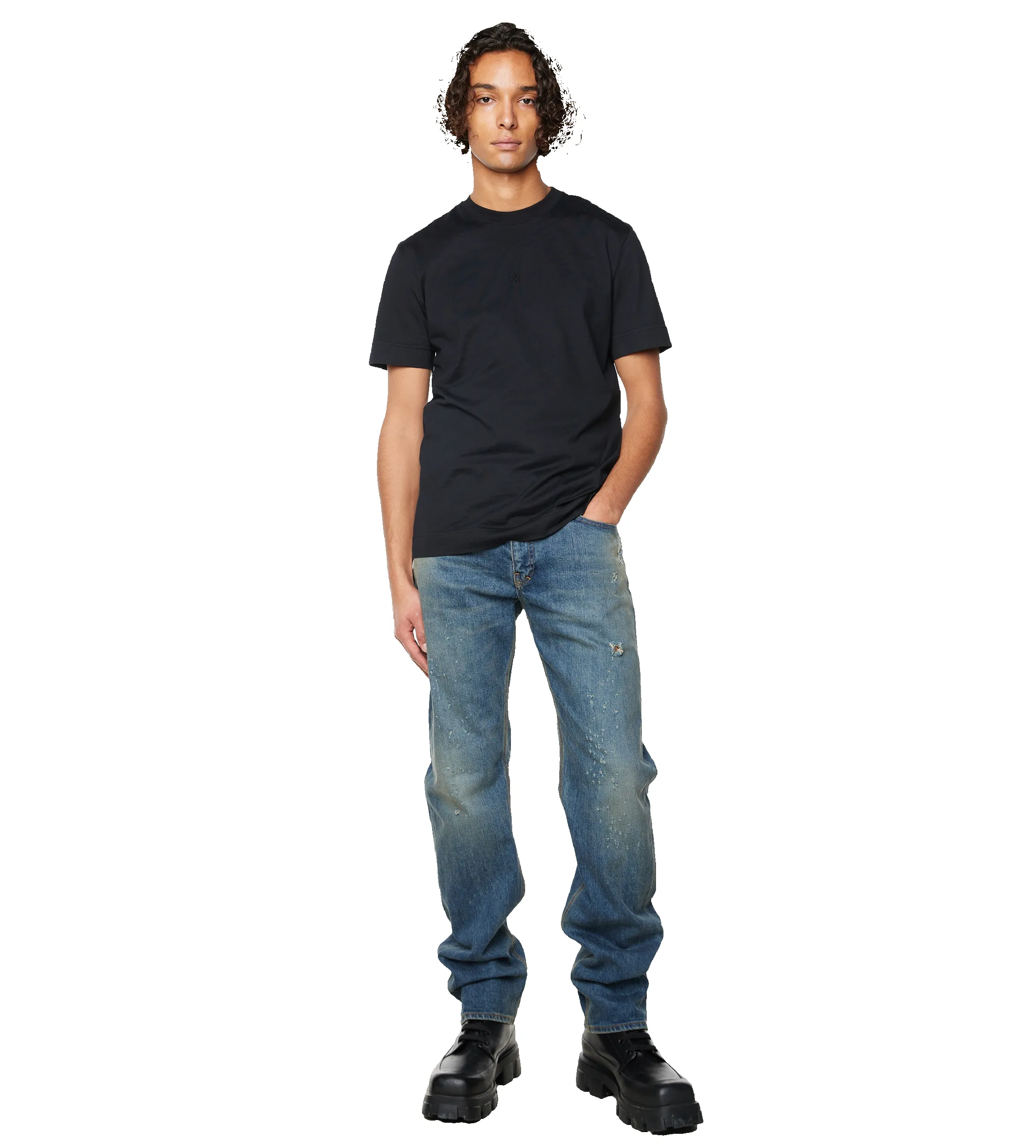 Slim Fit T-Shirt Black sold by FOUR Amsterdam product image thumbnail 2