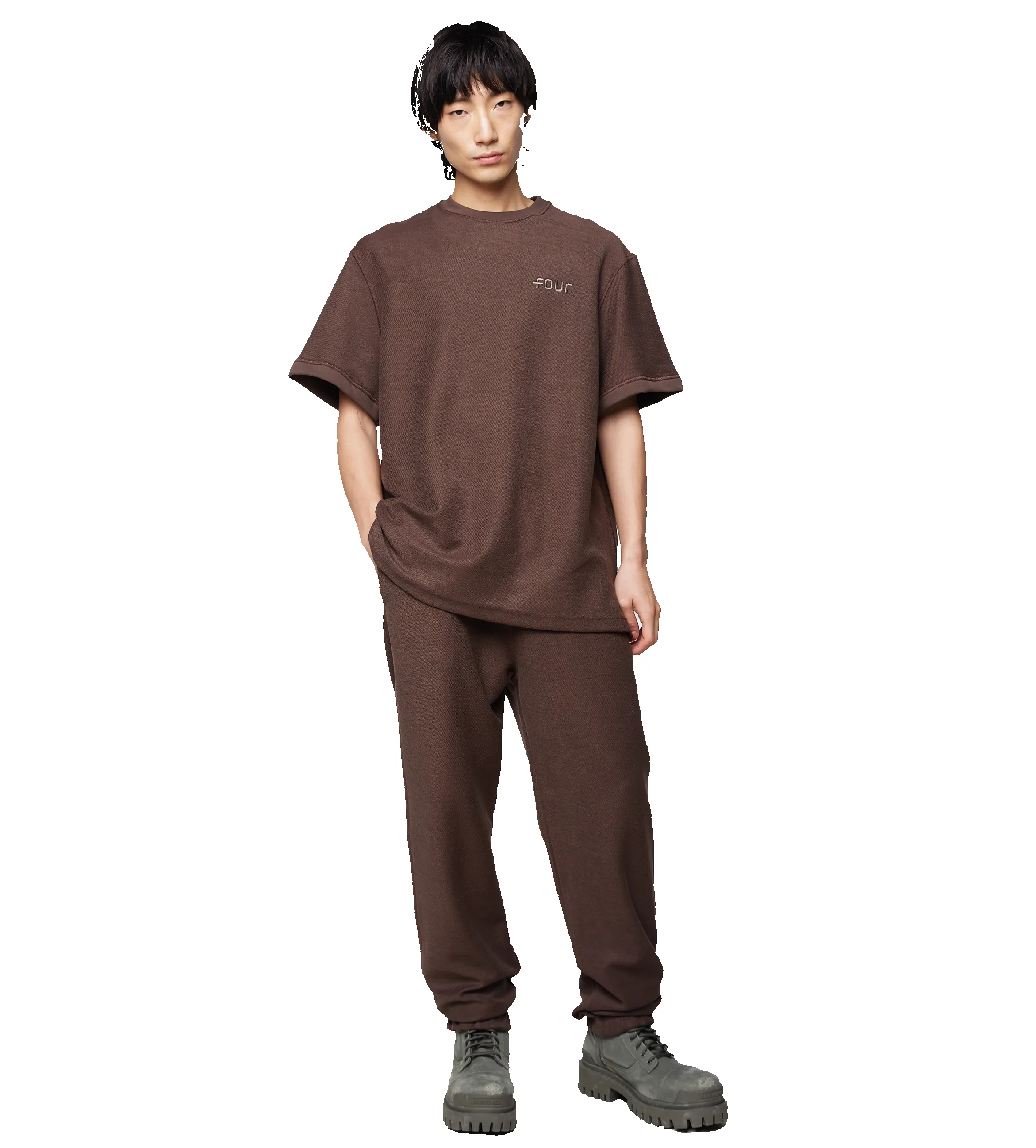 T-shirt Inside Out Chocolate Brown sold by FOUR Amsterdam product image thumbnail 2