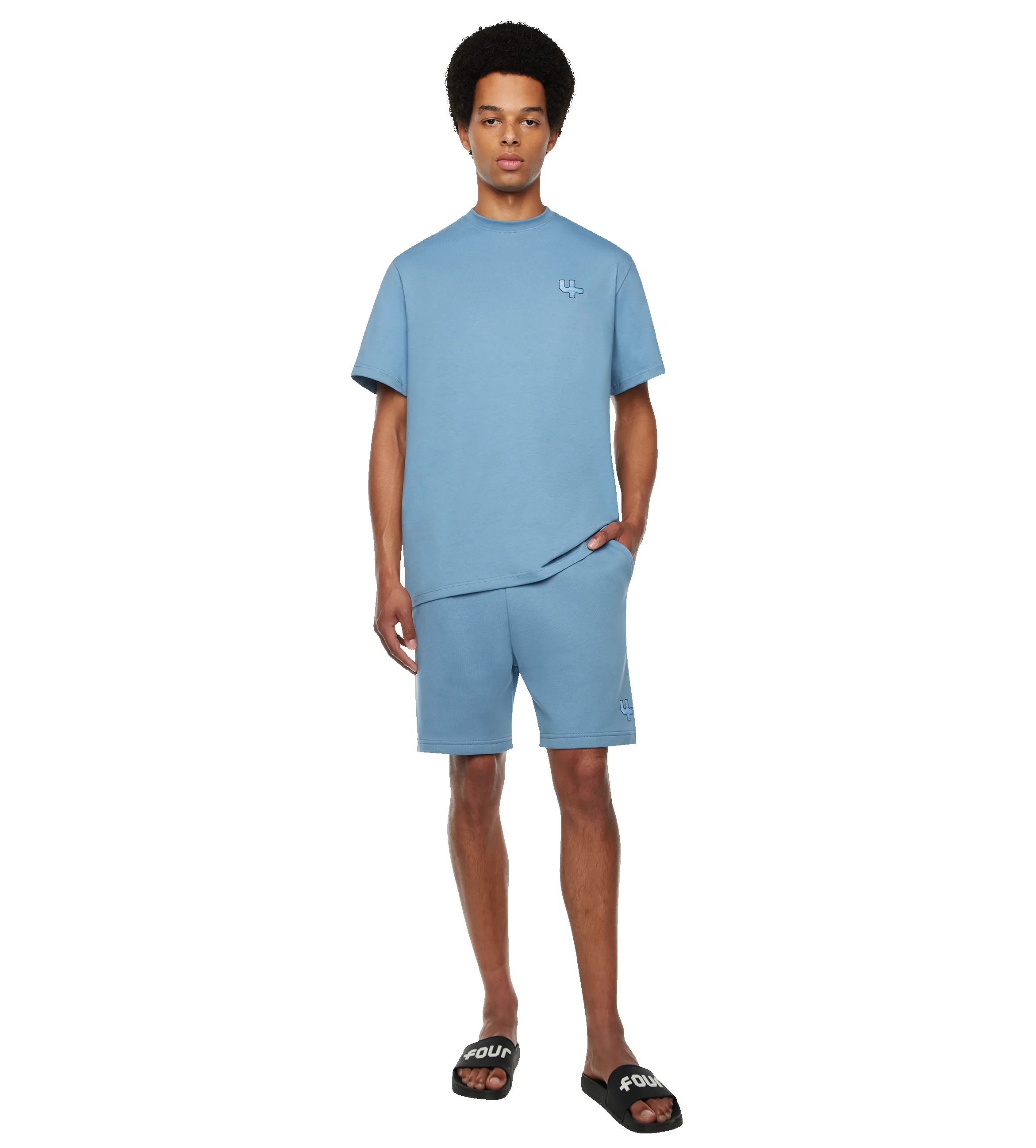 Outline Logo T-shirt Celeste sold by FOUR Amsterdam product image thumbnail 2