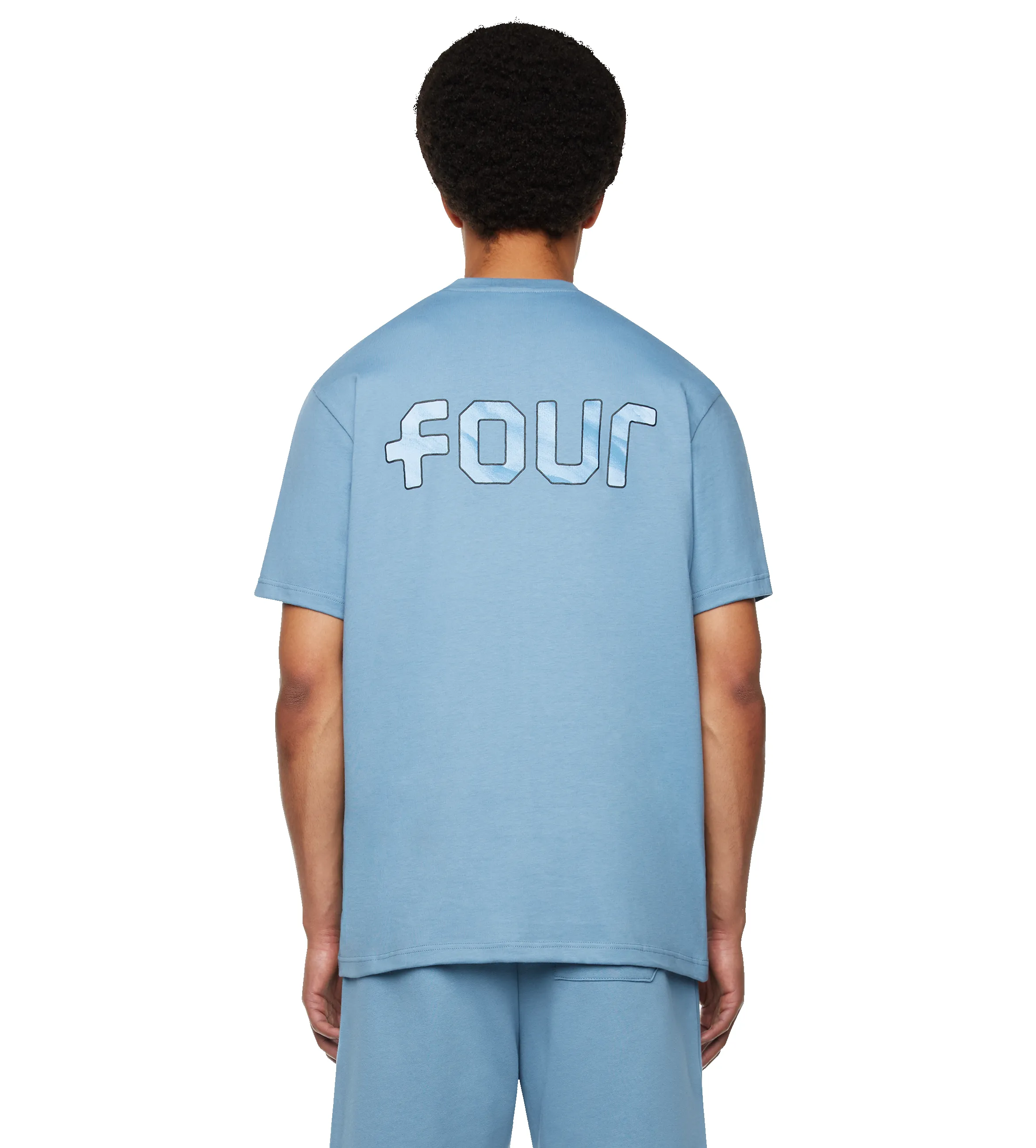 Outline Logo T-shirt Celeste sold by FOUR Amsterdam product image thumbnail 5