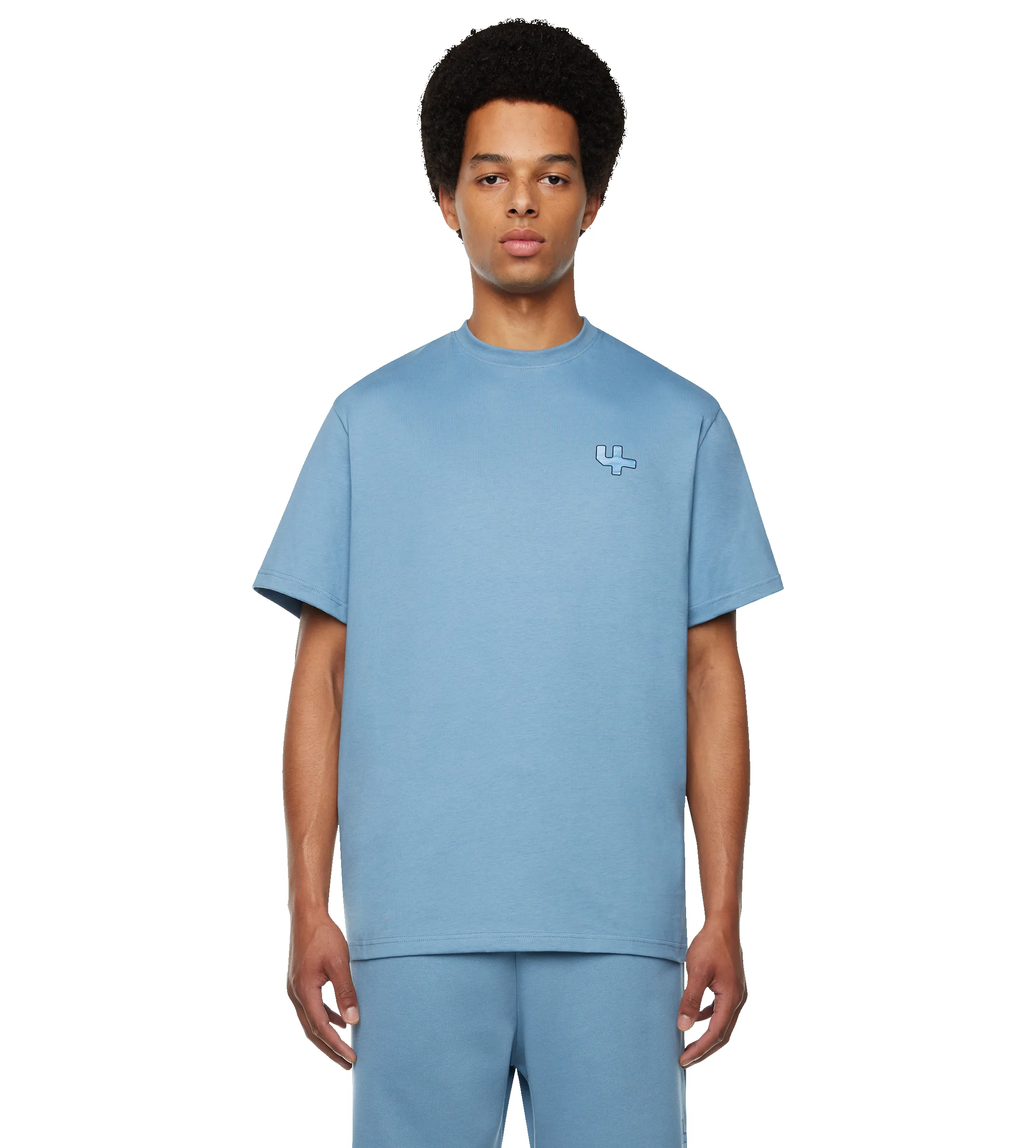 Outline Logo T-shirt Celeste sold by FOUR Amsterdam product image thumbnail 4