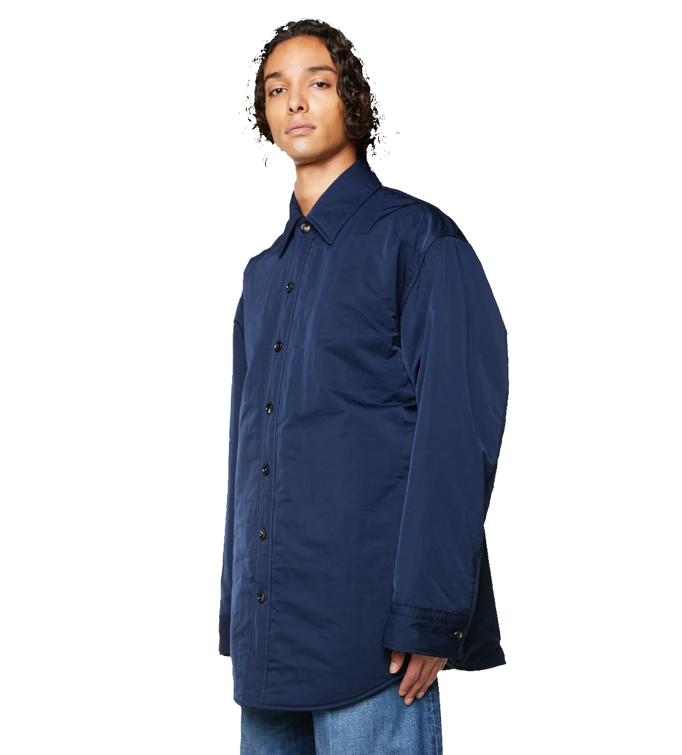 Poplin Padded Jacket Blue sold by FOUR Amsterdam product image thumbnail 4