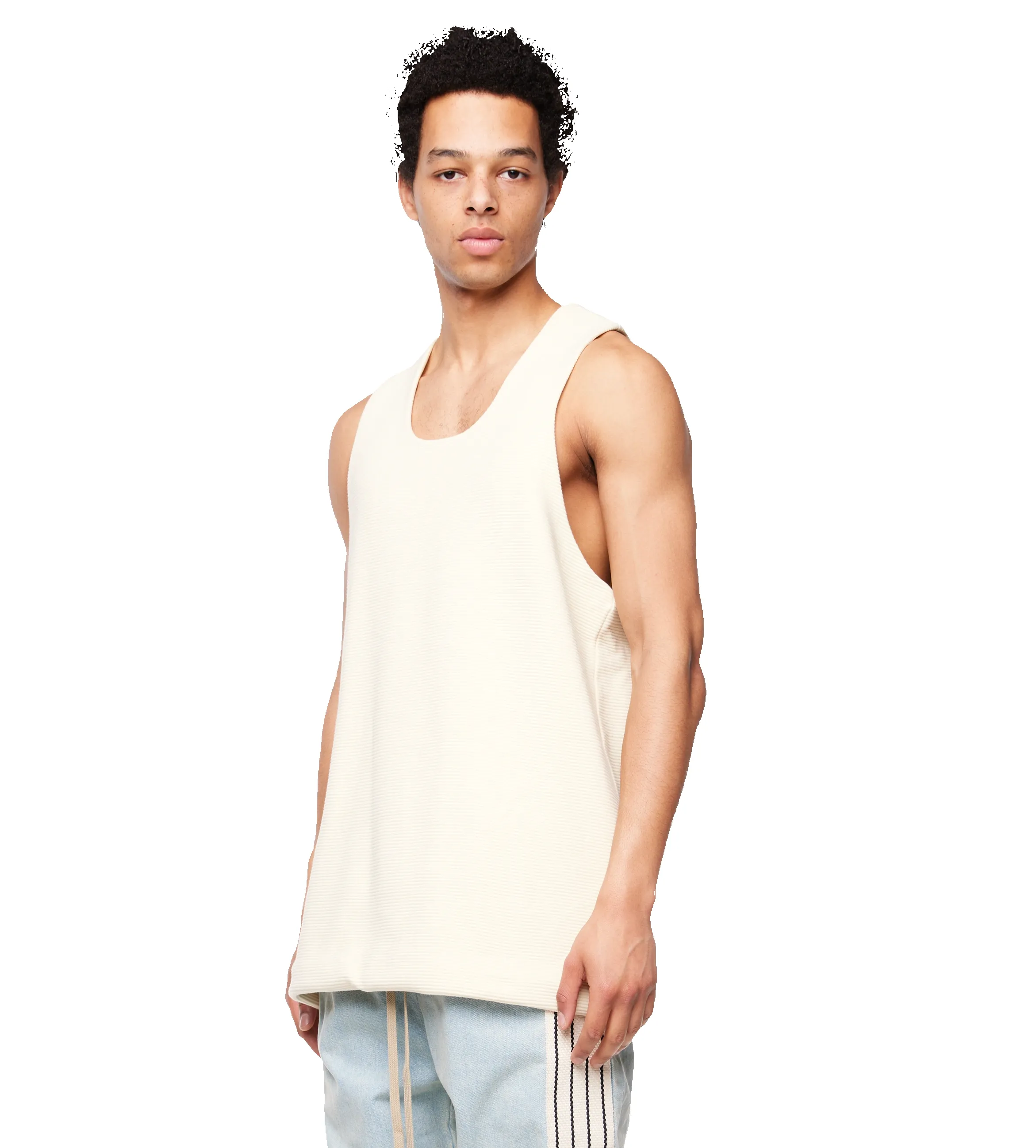 Ottoman Ribbed Tank Cream sold by FOUR Amsterdam product image thumbnail 4