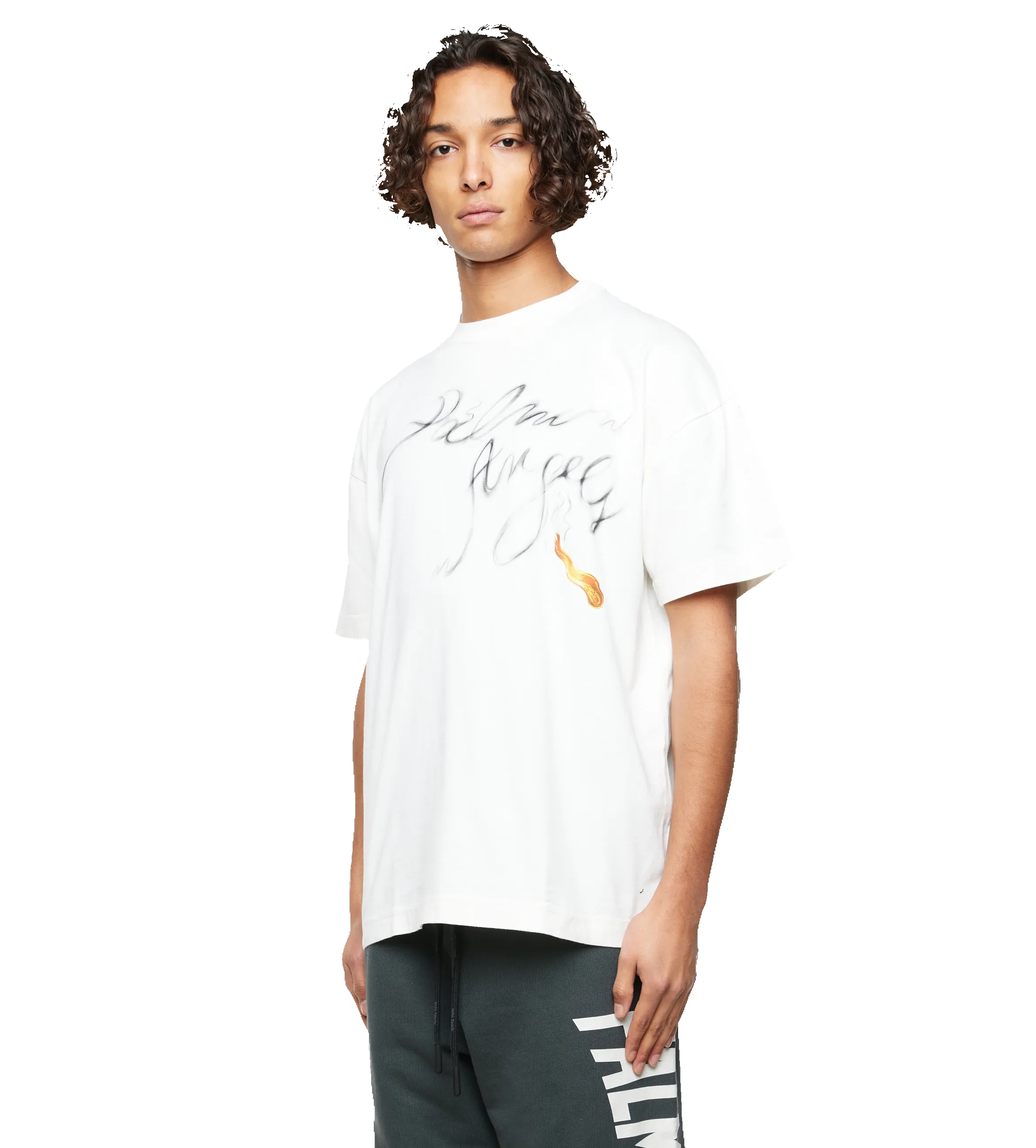 Smoke Logo Print T-shirt Off White sold by FOUR Amsterdam product image thumbnail 4