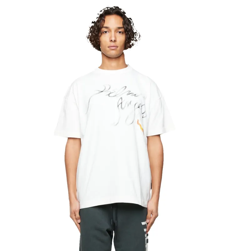 Smoke Logo Print T-shirt Off White made by Palm Angels