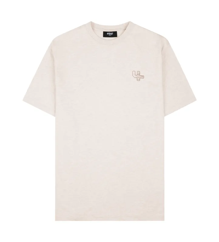 Outline Logo T-shirt Sand Melange sold by FOUR Amsterdam