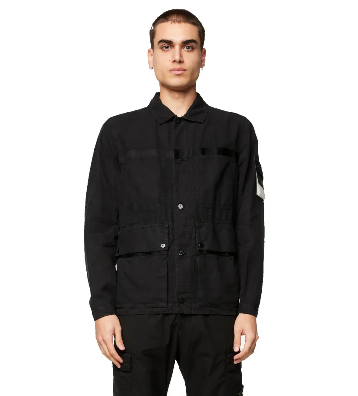 Linen Collar Jacket Black sold by FOUR Amsterdam