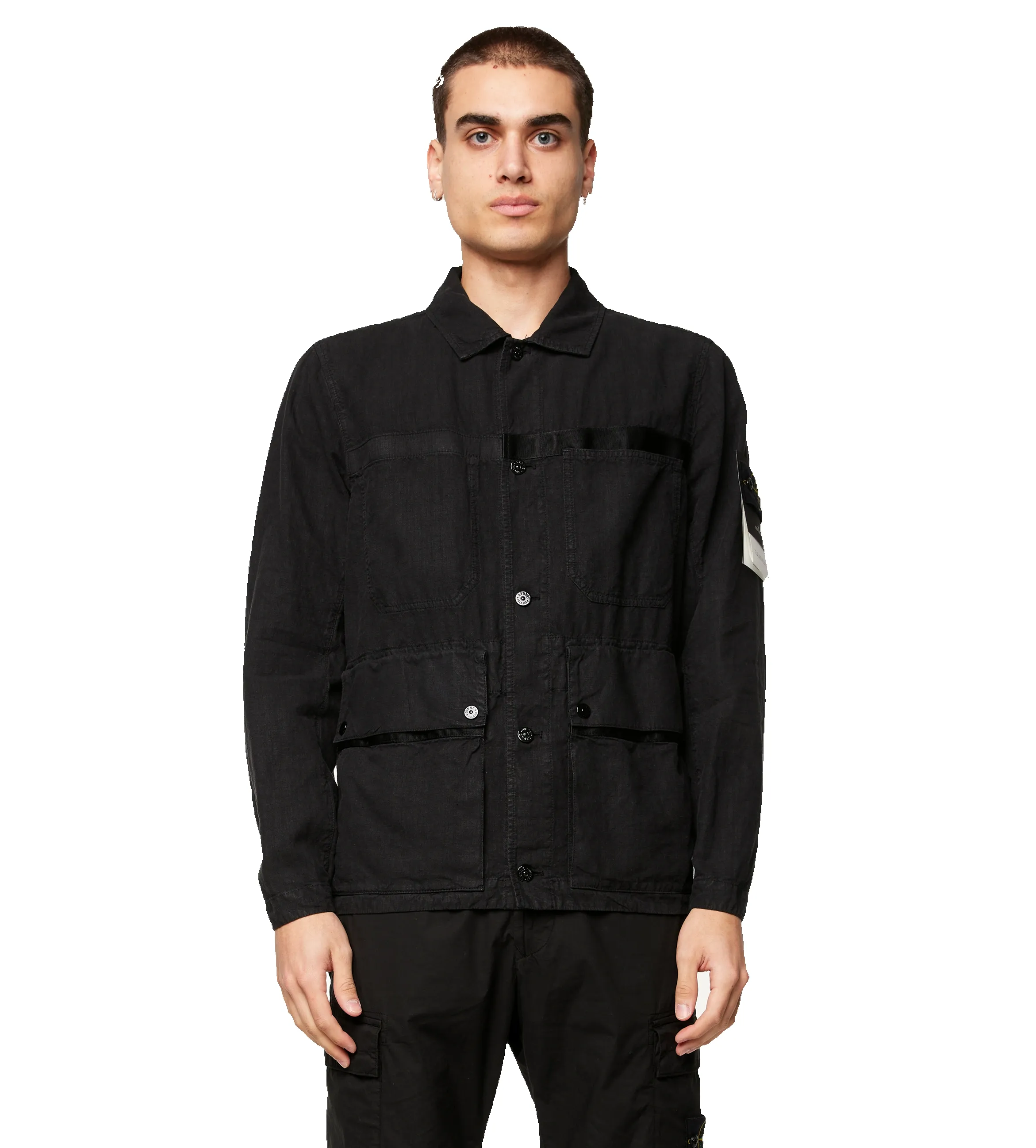 Linen Collar Jacket Black sold by FOUR Amsterdam