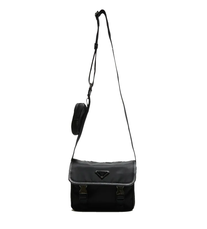 PRADA｜ (1BH038 UOO RV44 F0002) PRADA Duet Re-Nylon bucket bag 'Black Gold' 1BH038-RV44-F0002