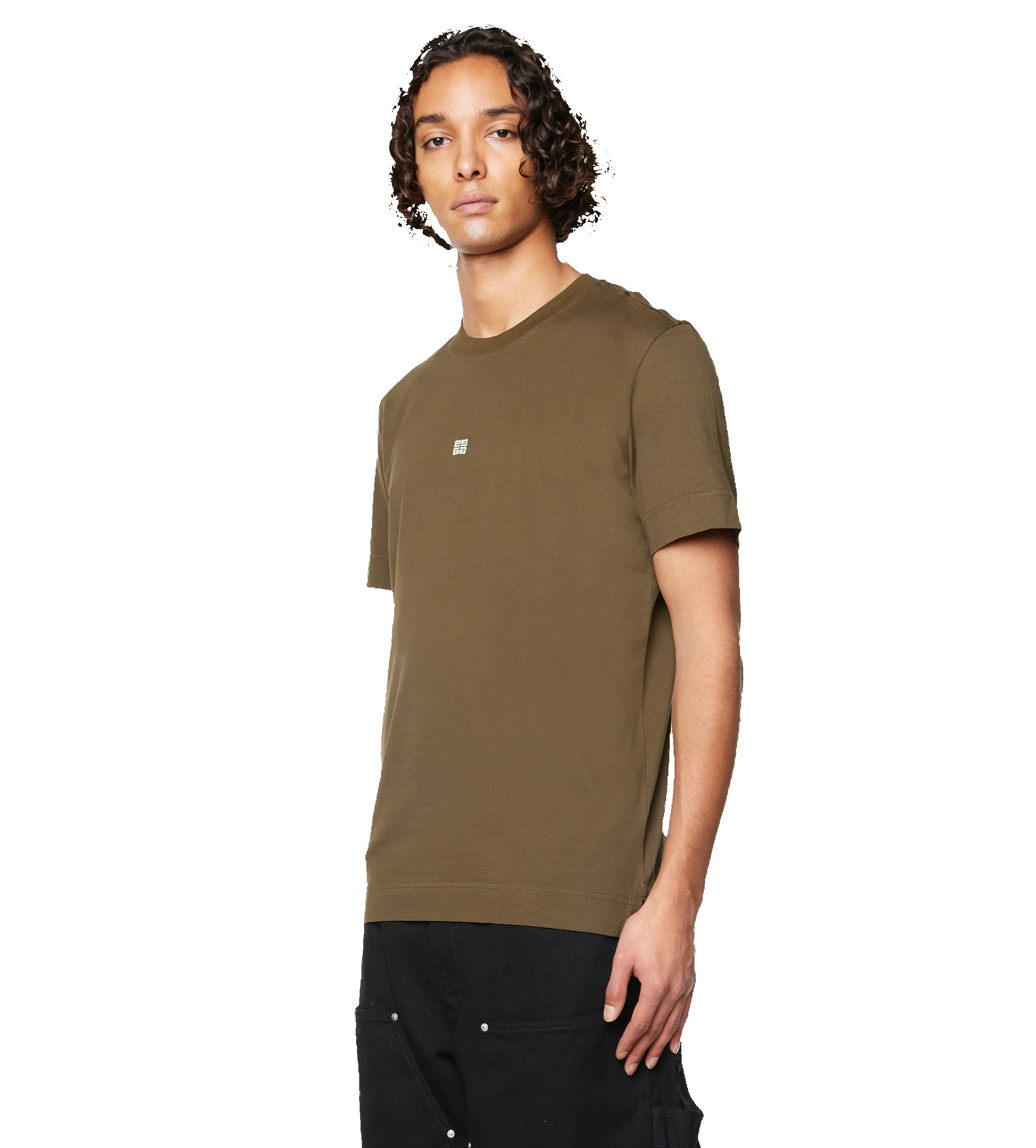 Slim Fit Cotton T-Shirt Khaki sold by FOUR Amsterdam product image thumbnail 4