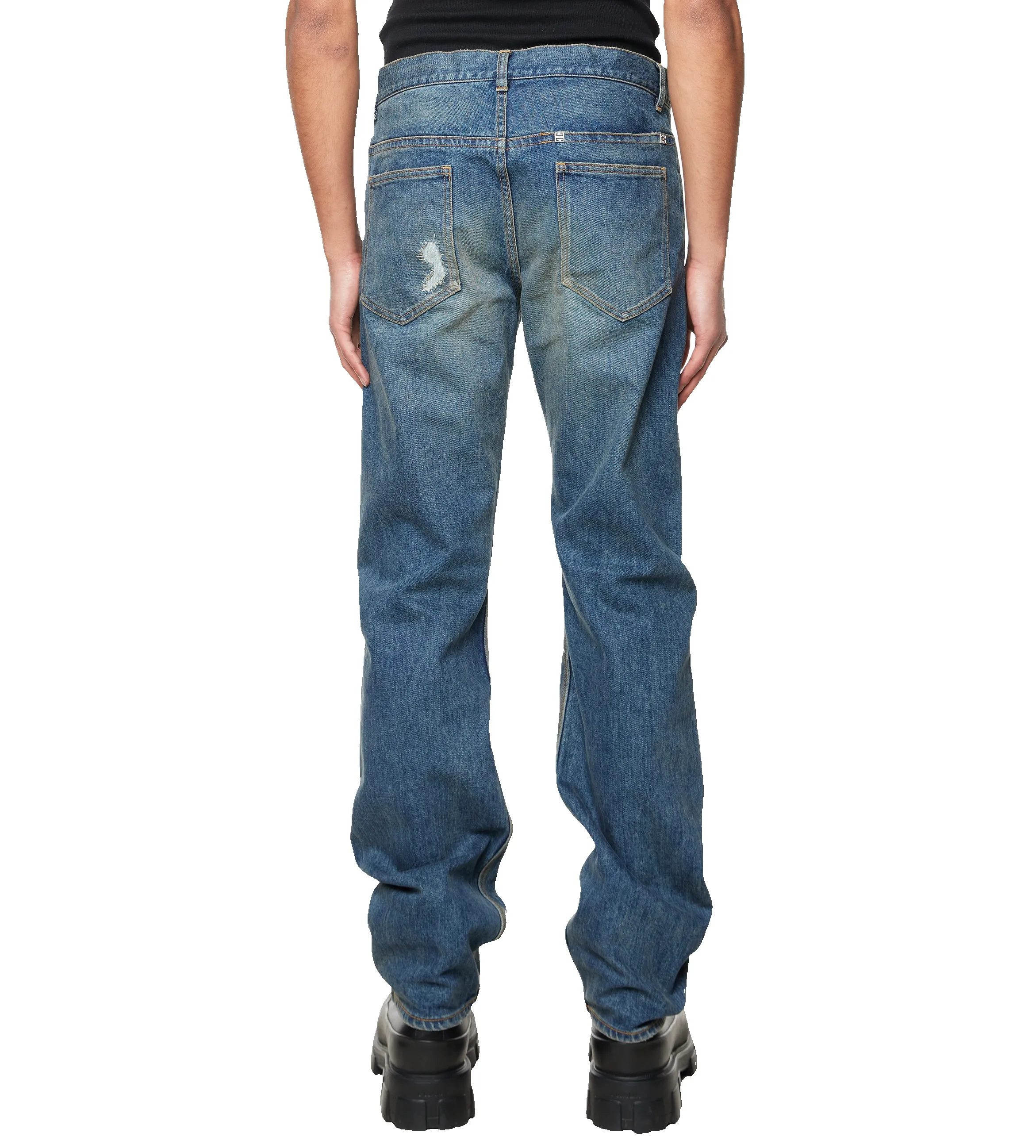 Damaged Jeans Indigo sold by FOUR Amsterdam product image thumbnail 4