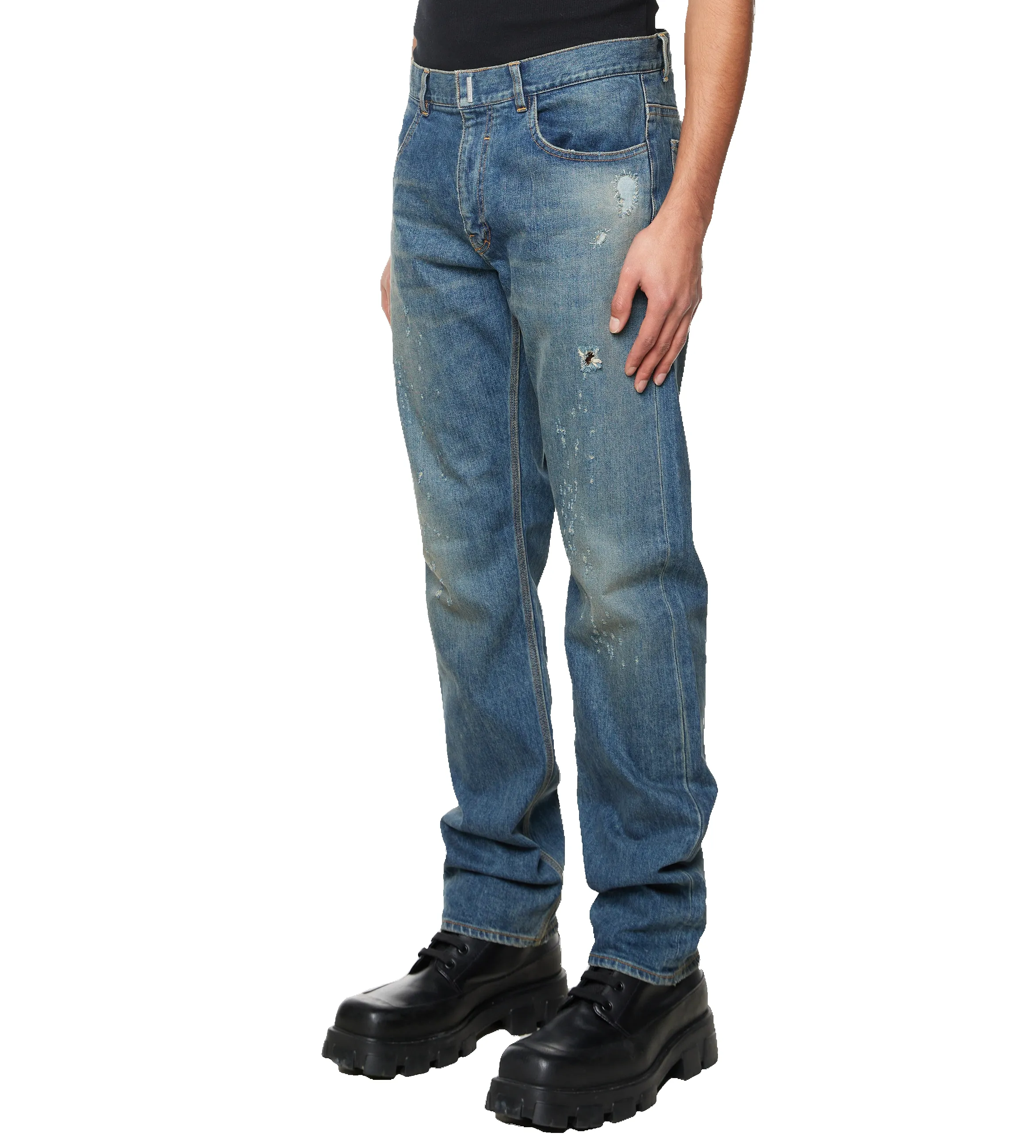 Damaged Jeans Indigo sold by FOUR Amsterdam product image thumbnail 3
