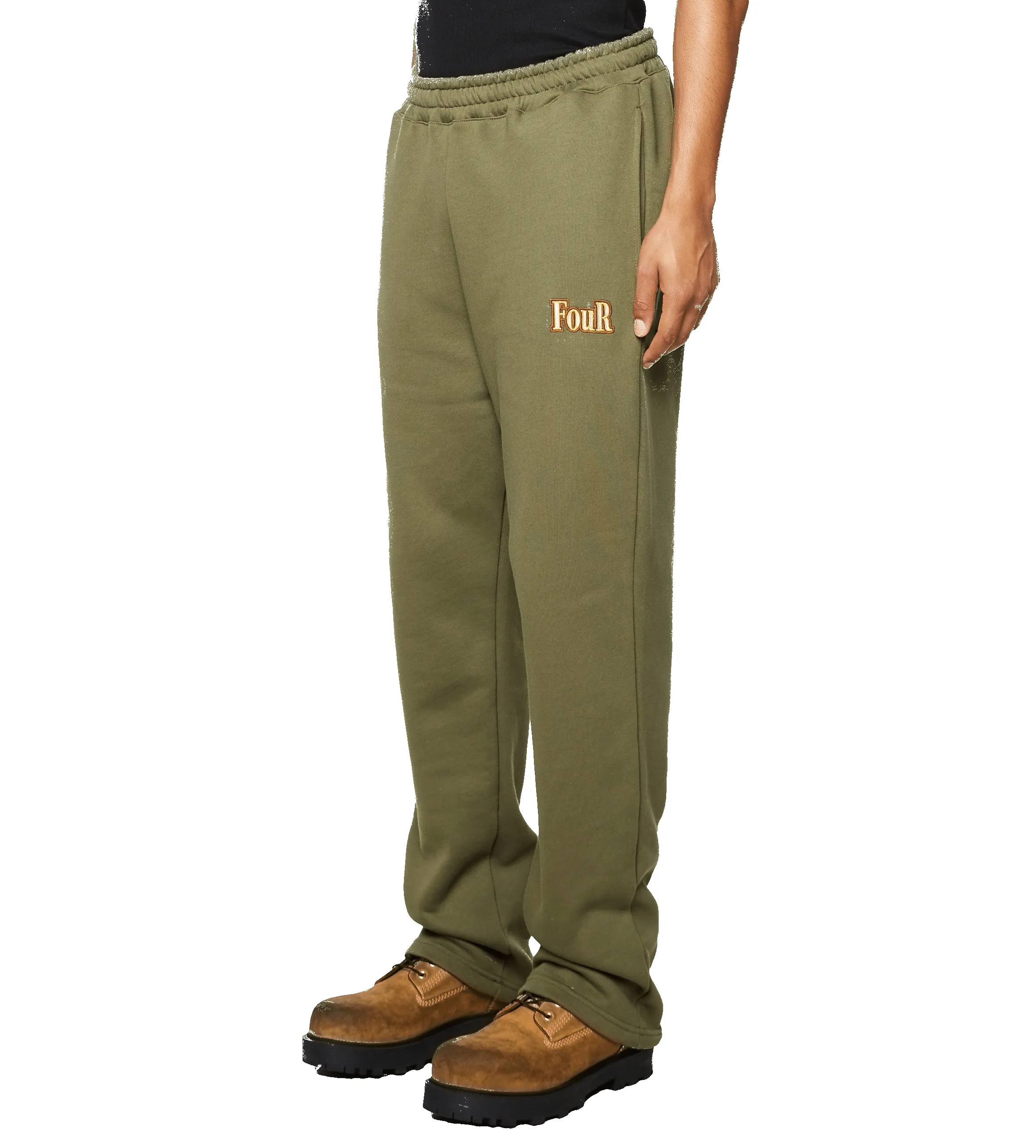 Straight Leg Sweatpants Olive Night sold by FOUR Amsterdam product image thumbnail 3